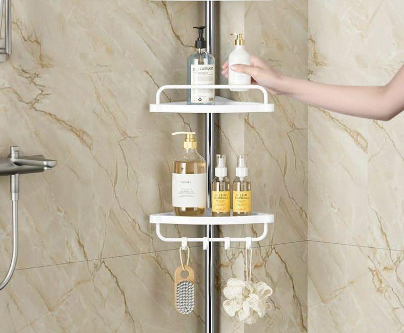 Esquinero Organizador Estante de baño e 4 niveles ajustable-5