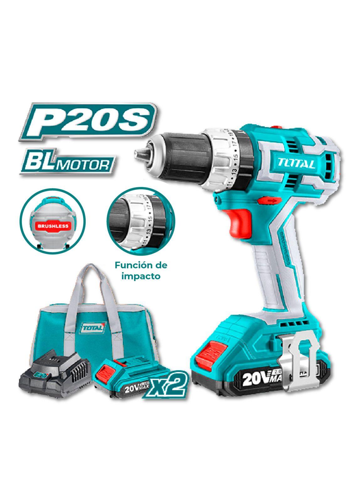 Taladro inalámbrico 1/2 (13MM) 20V sin carbones TOTAL-2