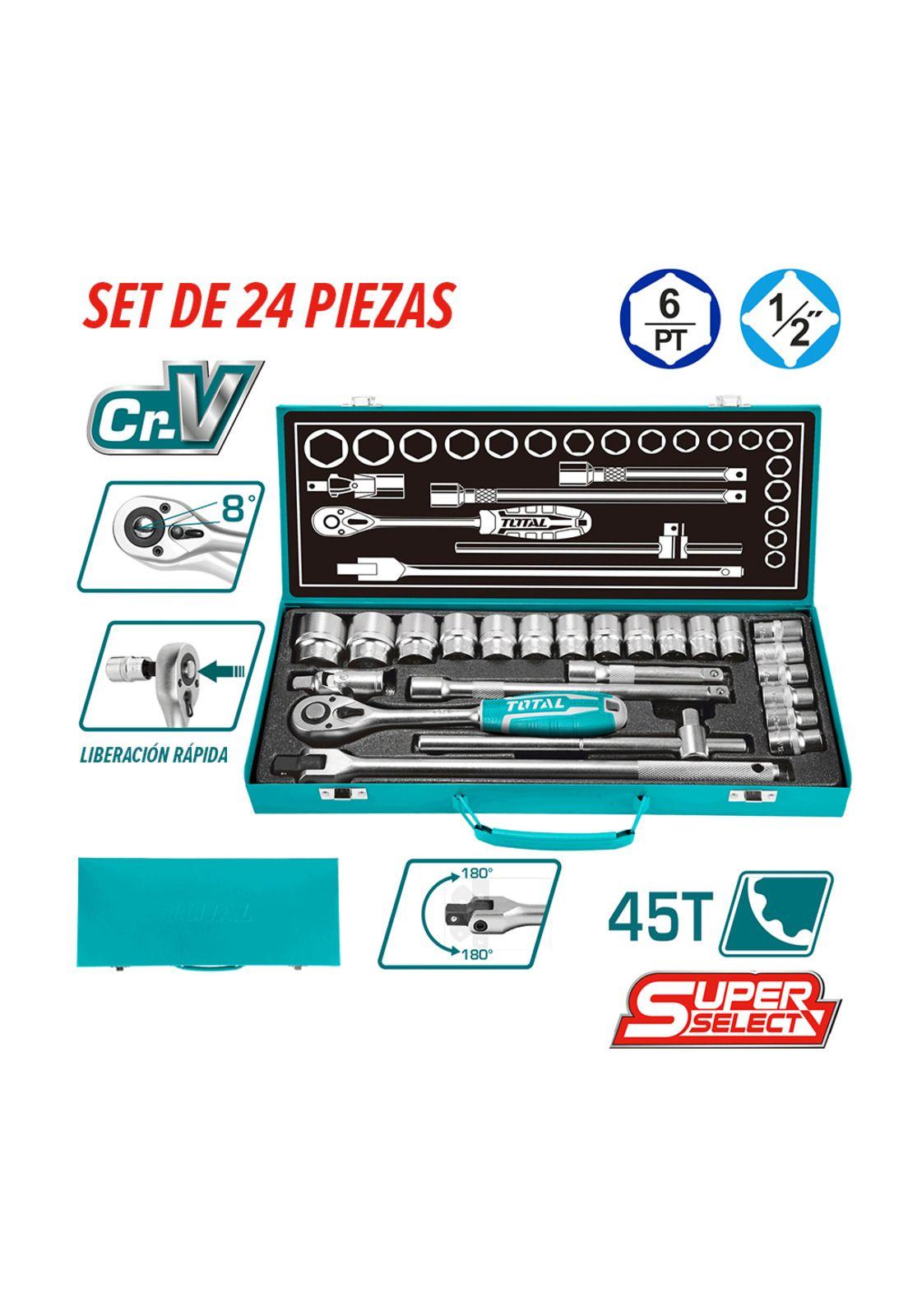 Juego de Dados 24 Pzs 1/2 Industrial TOTAL-1