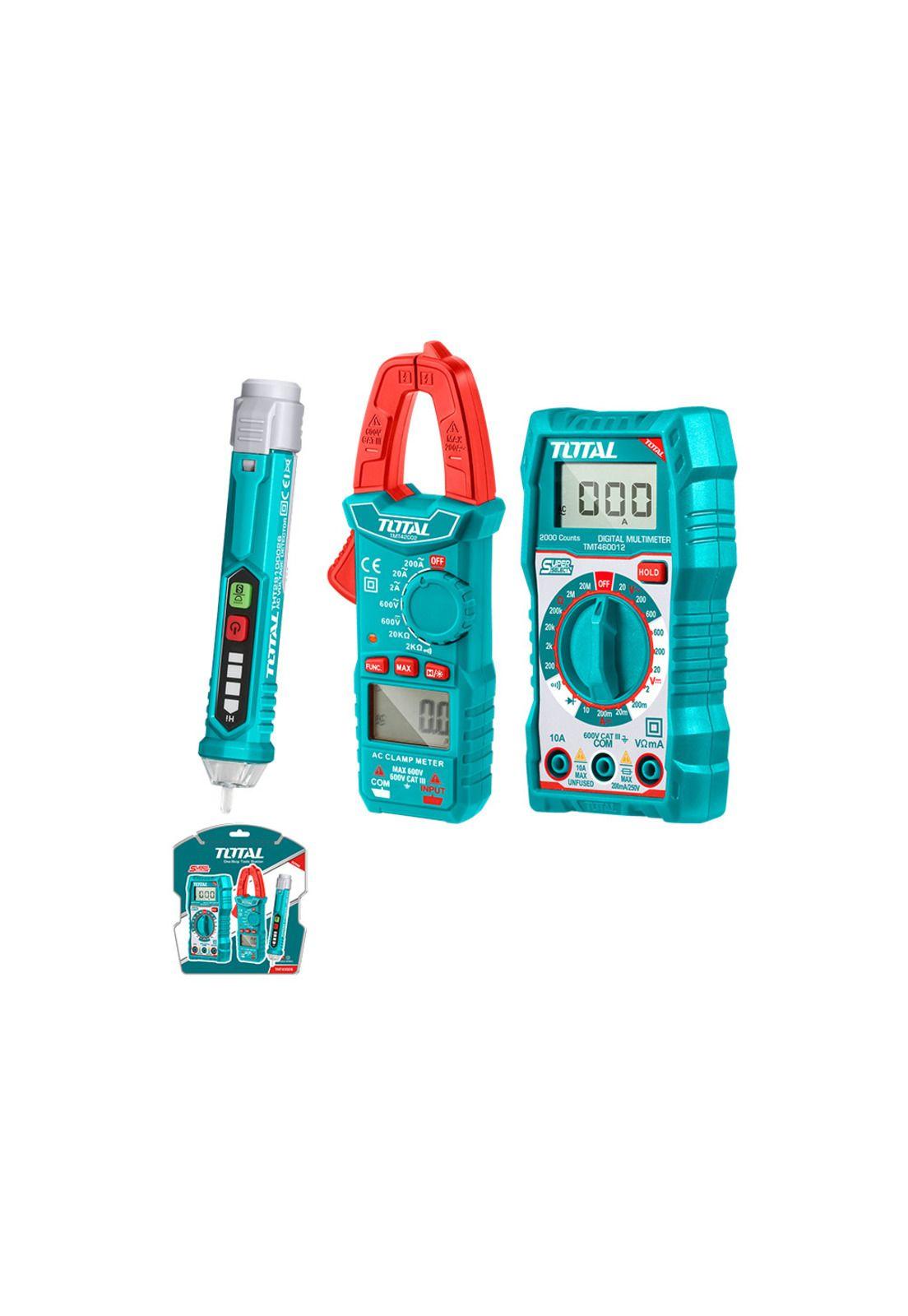 Multitester Digital + Multitester con Pinza + Detector de Voltaje TOTAL -0