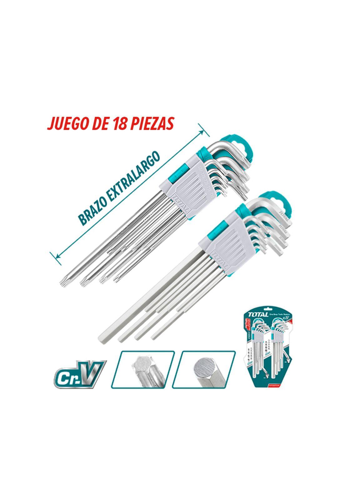 Kit Juego de Llaves Allen Hexagonal Estrella 18 Piezas TOTAL-1