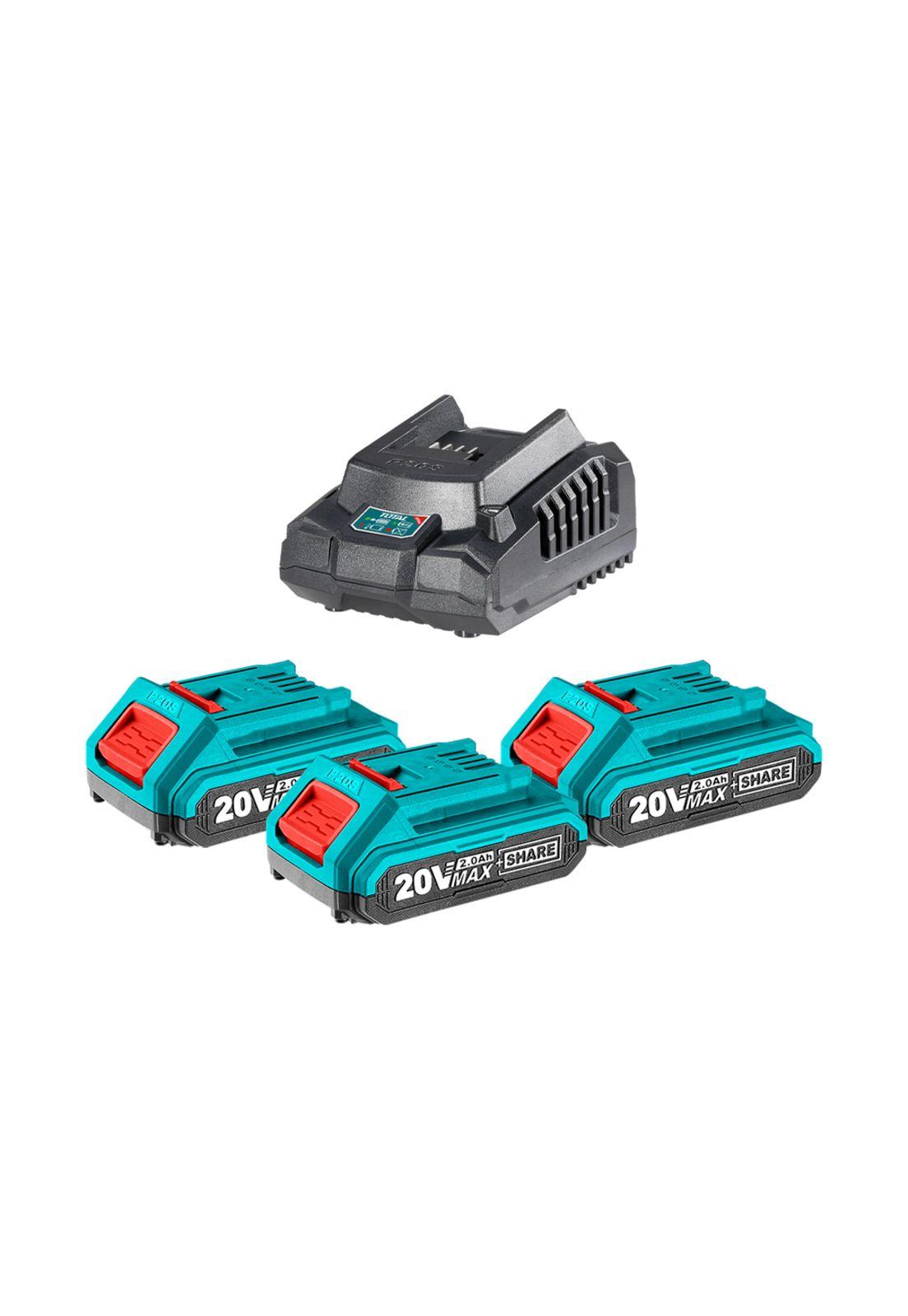 Cargador Inteligente + 3 Baterías 2 amp TOTAL-0