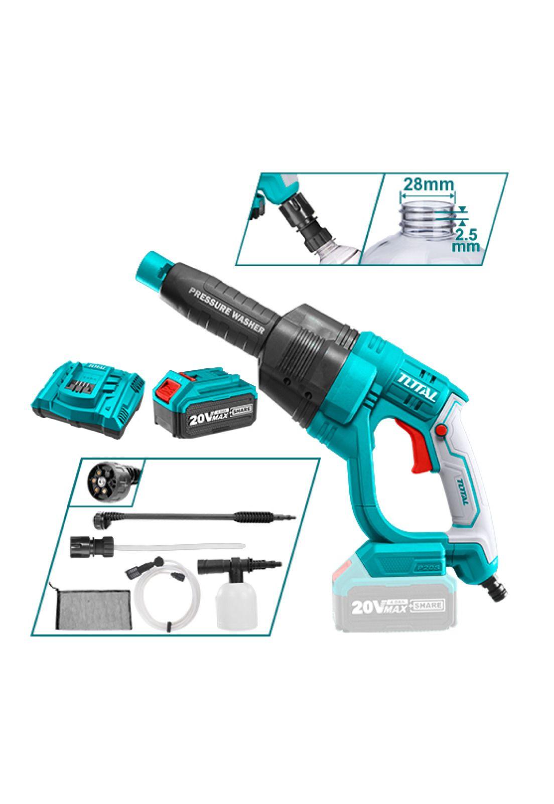 Hidrolavadora + Batería 4amp + Cargador Inteligente 20v TOTAL-1