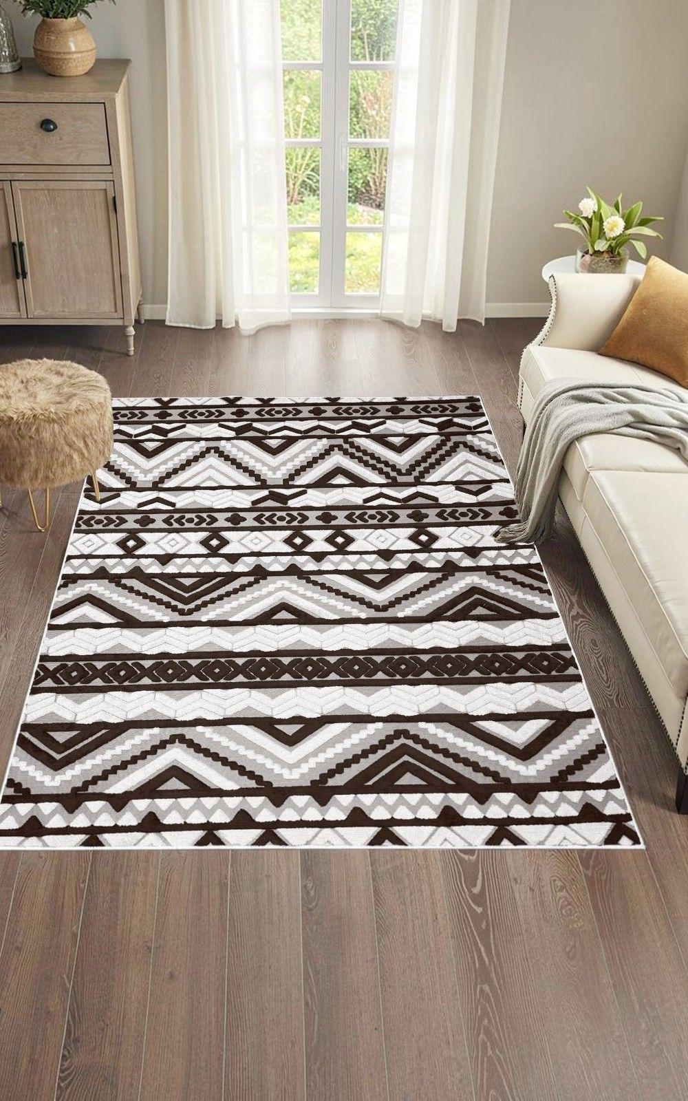 Alfombra texturizada con Diseno Geometrico 160x200-1
