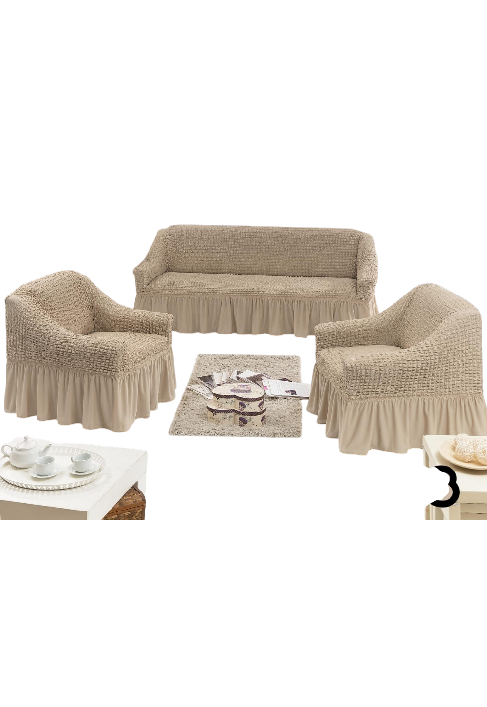Cubre Sillón Turca Juego Elásticas 311-0