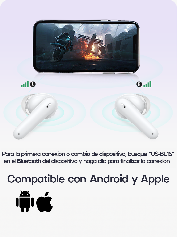 Audífonos Bluetooth Inalambricos In Ear Control Tactil Usams Be16-2