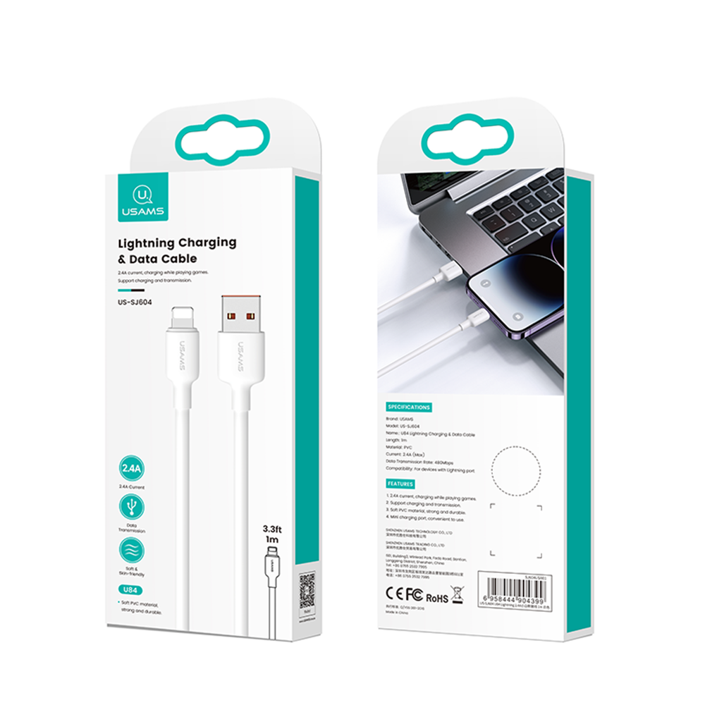 Cable Para iPhone Usb 2.4 A 3m Carga Rapida Usams Sj606-5