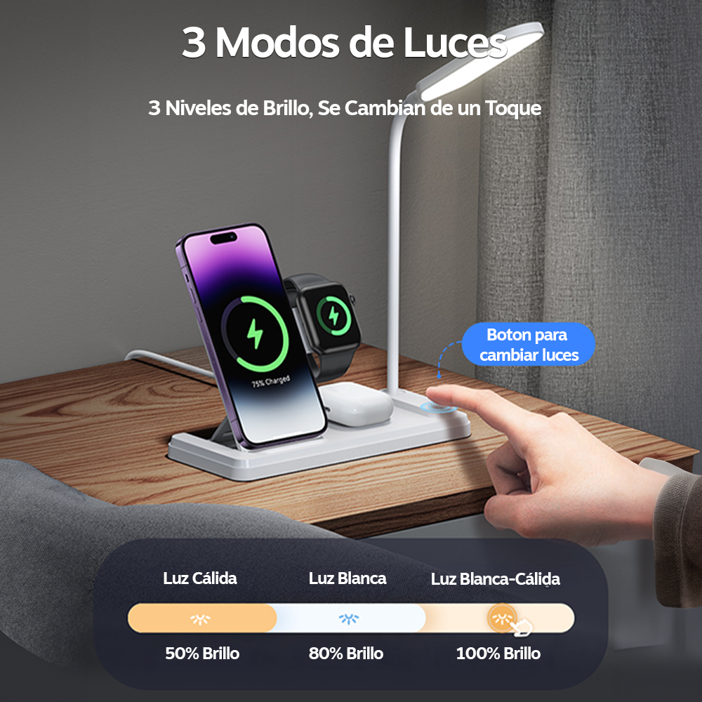 Estación Carga Inalámbrica 4 En 1 Para iPhone 15w Usams Cd195-2
