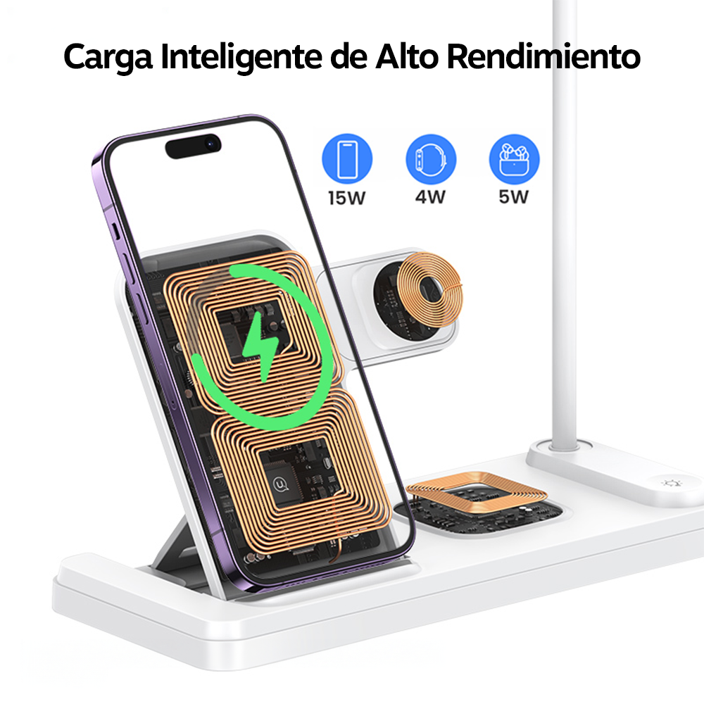 Estación Carga Inalámbrica 4 En 1 Para iPhone 15w Usams Cd195-3