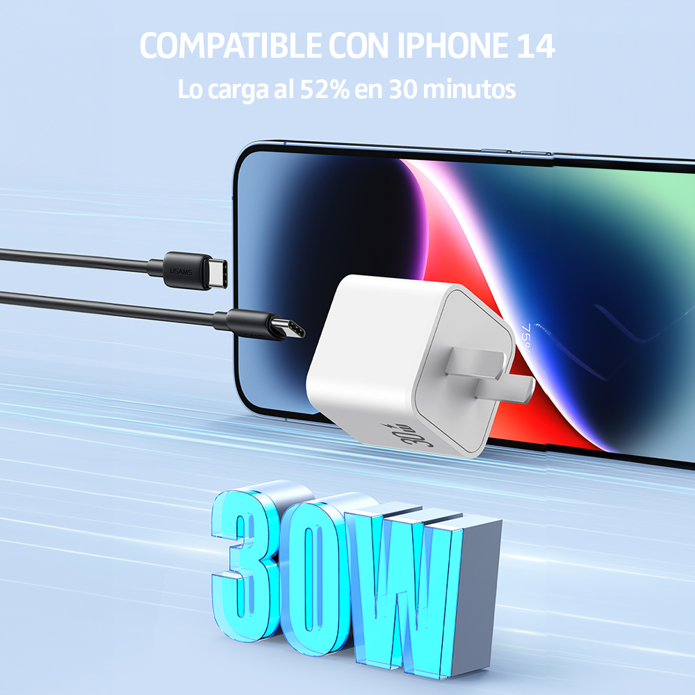 Cable De Carga Rapida Para iPhone A Usb C 30w 1m Usams Sj712-3