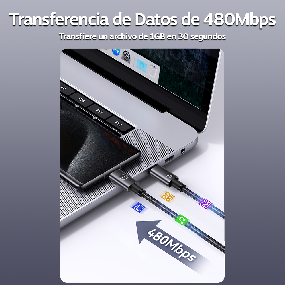 Cable Carga Rapida Para iPhone A Usb 2.4a 2m Usams Sj669-3