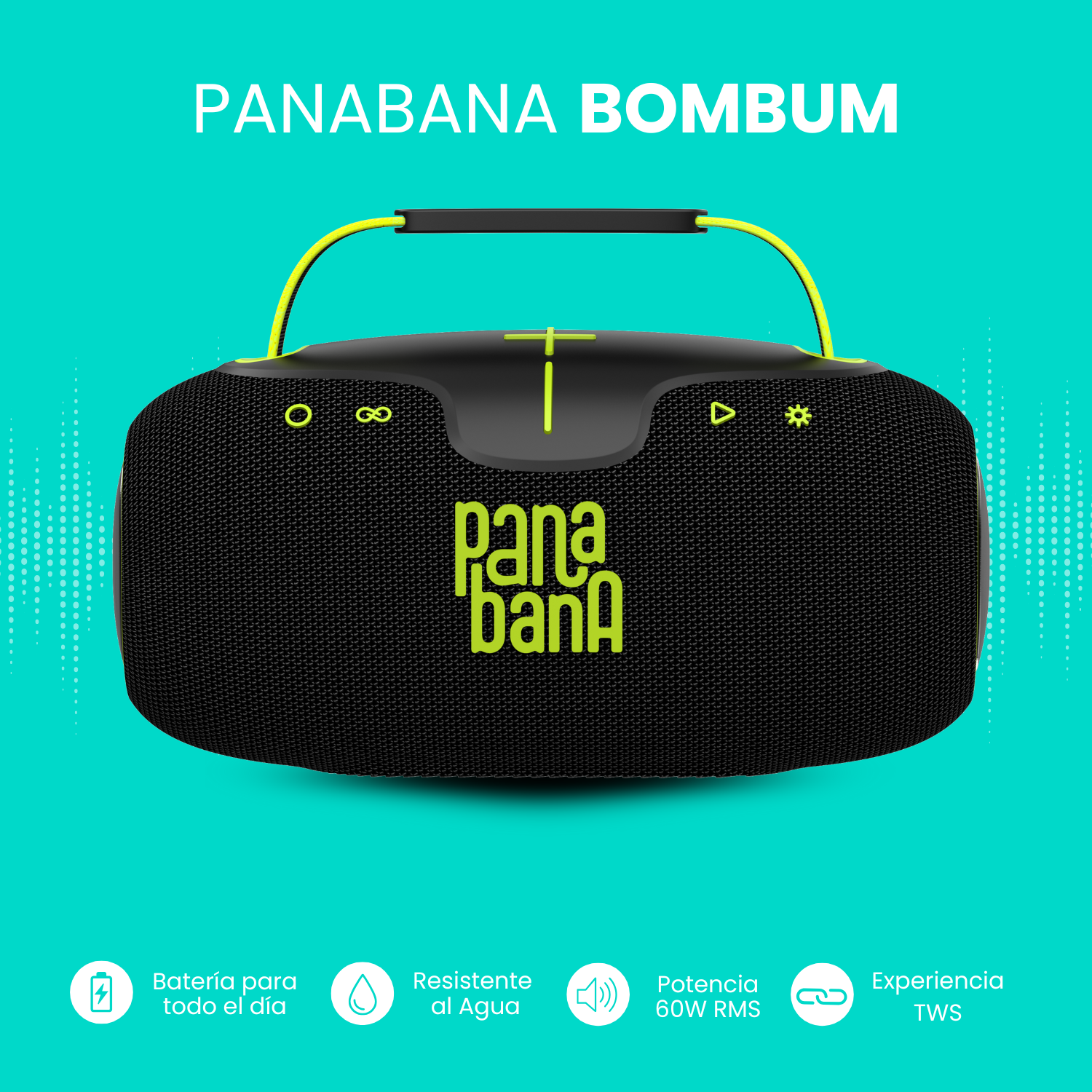 Pack 2x - Parlantes Bluetooth Panabana Bombum 60w BSP4570X2-3