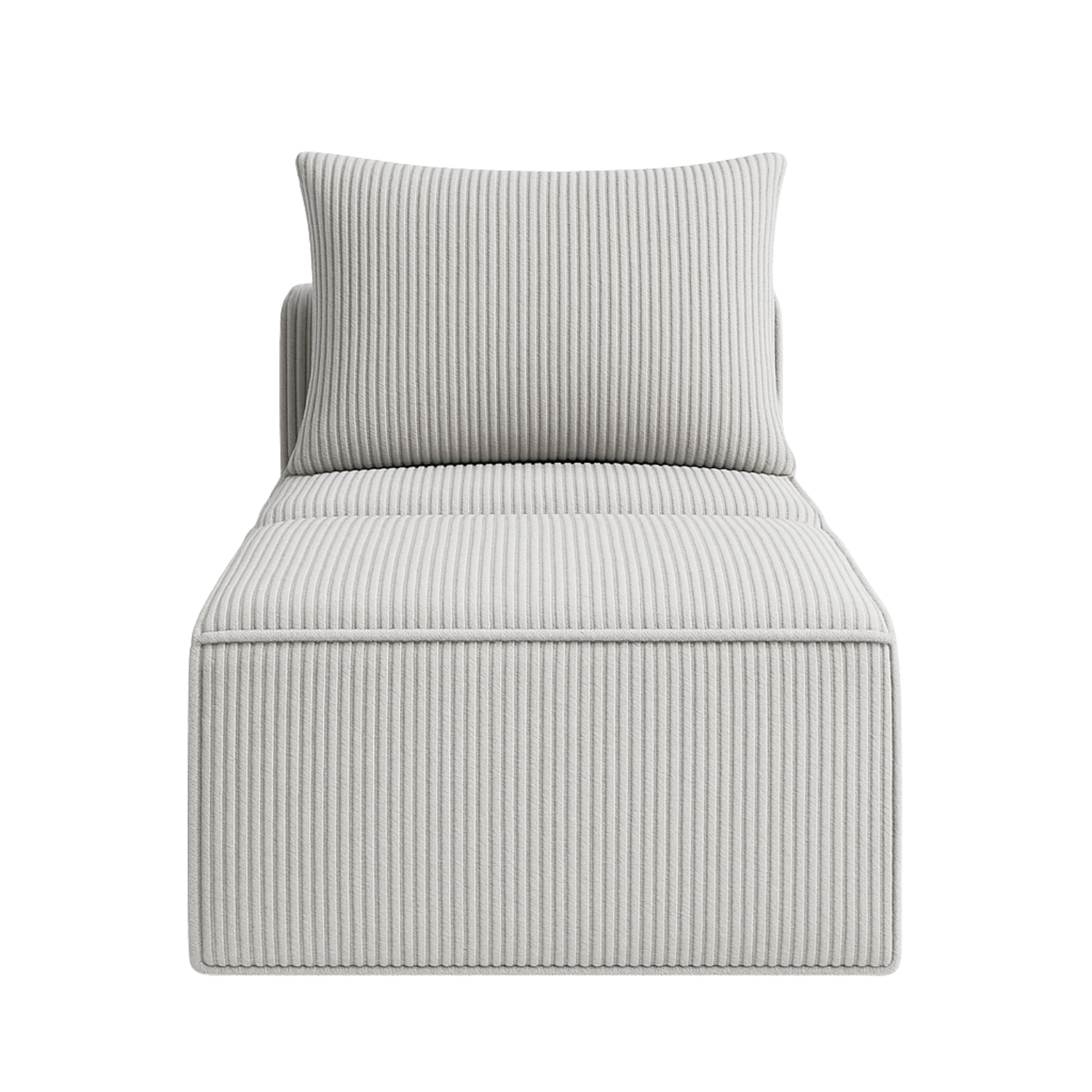 Sillon Loop 1 cuerpo + Pouf | Espuma comprimida - 76X57X167 Gris claro G24-2