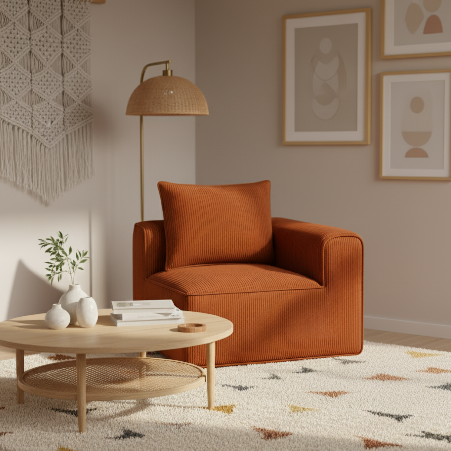 Sofa Loop Corner Derecho | Espuma Comprimida |97x58x97 L3-2