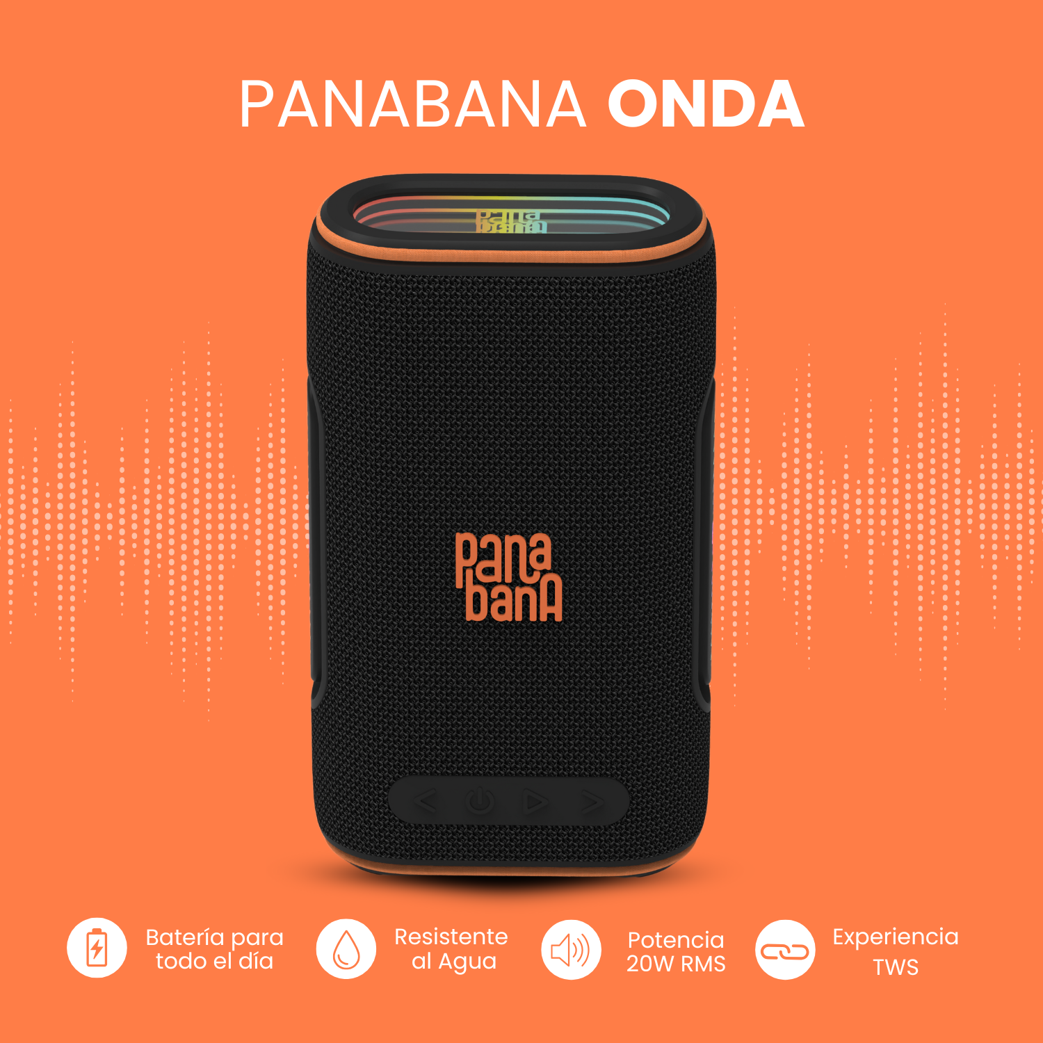 Pack 2x - Parlantes Bluetooth Panabana Onda 20w-3