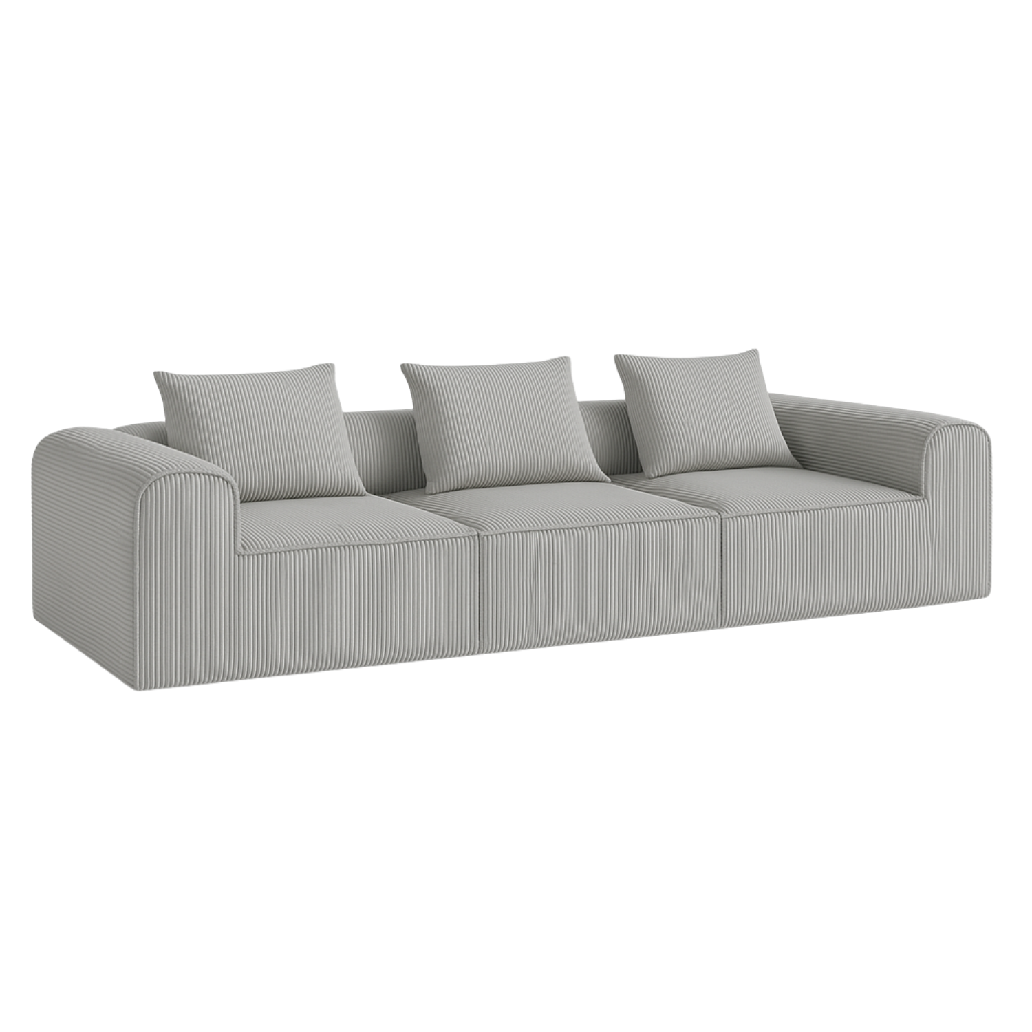 Sofa Loop 3 cuerpos | Espuma Comprimida | 270X75X97 Gris claro G123-2
