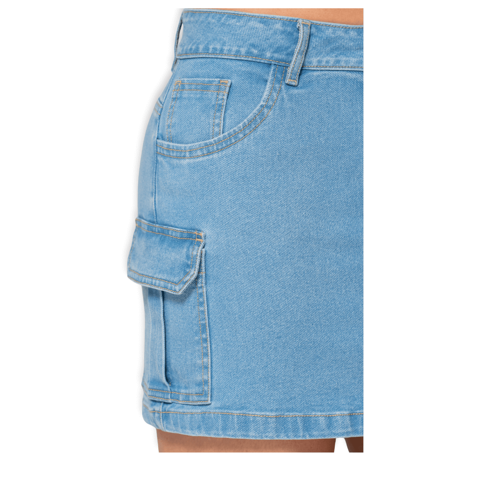 Mini Falda Cargo Azul Claro Mujer – Colombiana - T17032165-2