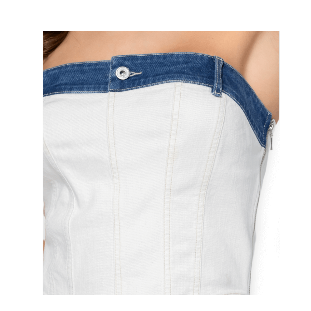 Blusa Strapless en Mezclilla Bicolor – Realza tu Estilo - T03045712-2