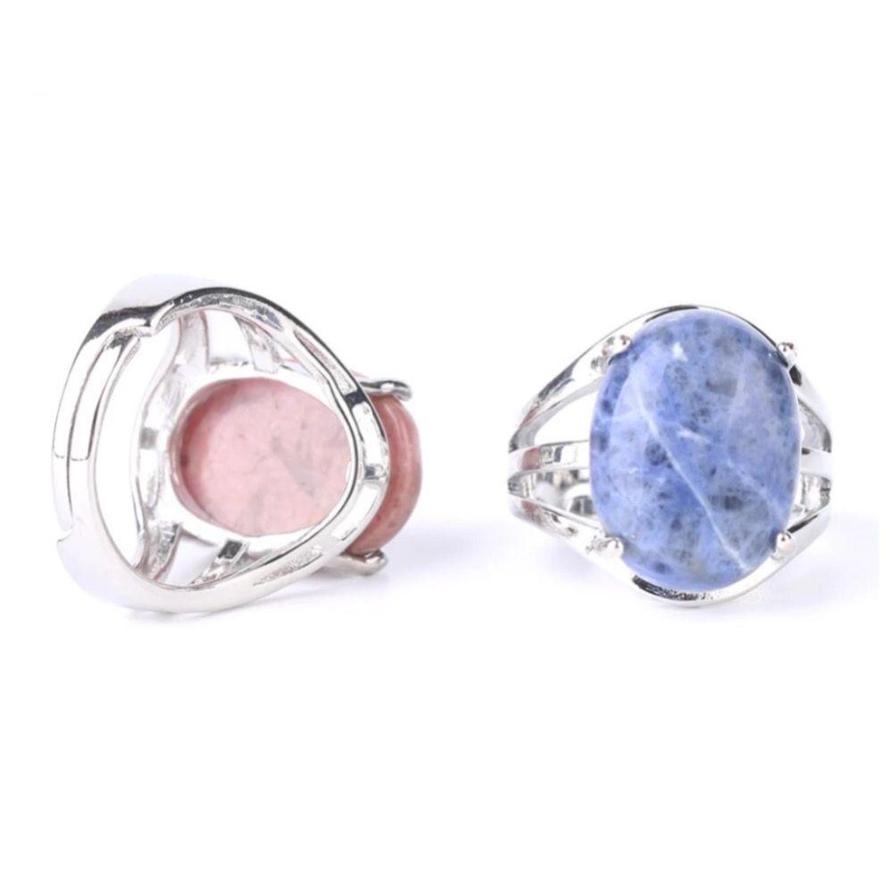 Anillo Gema Cuarzo Blanco Ajustable-3