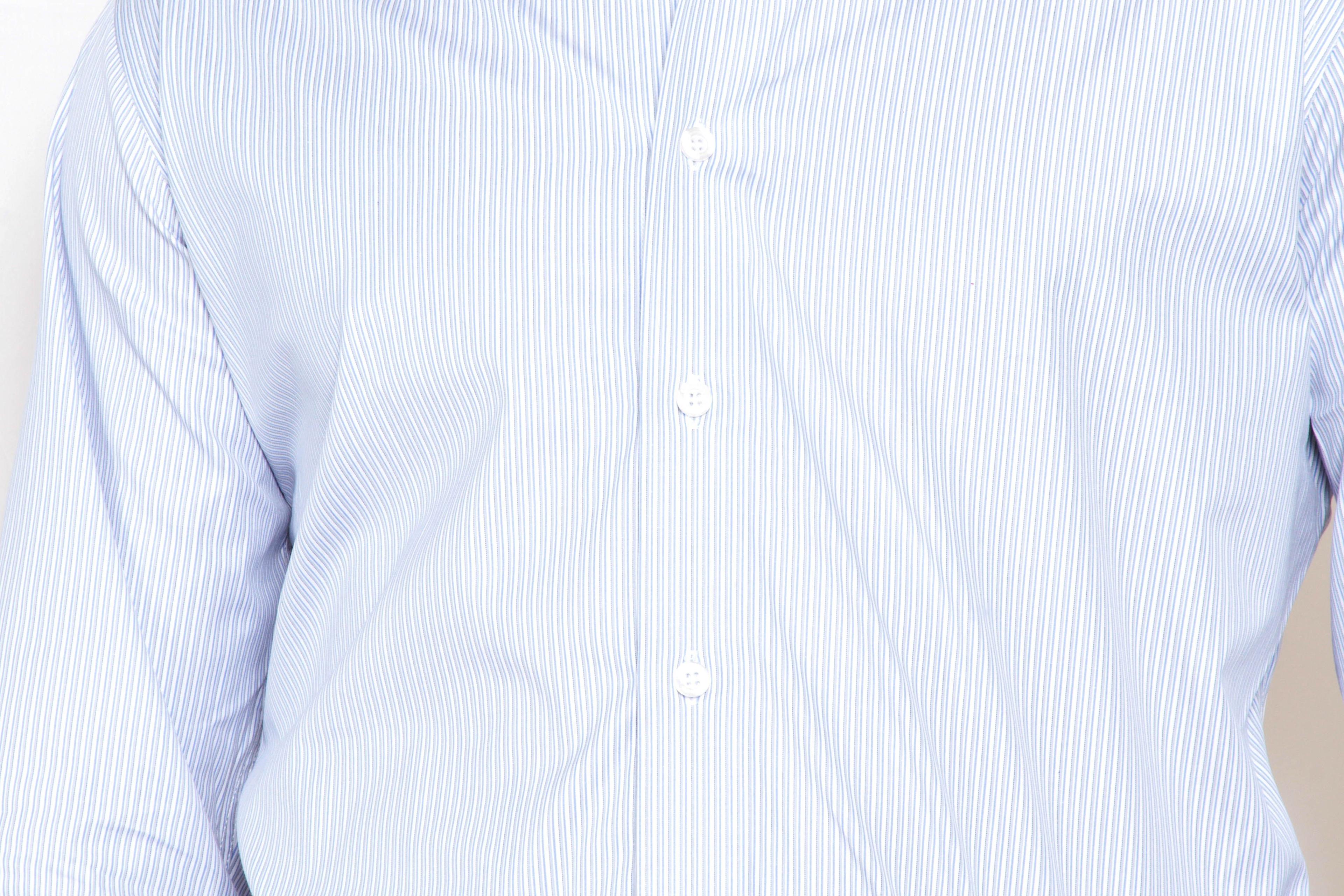 Camisa Premium Líneas Azul y Gris-2