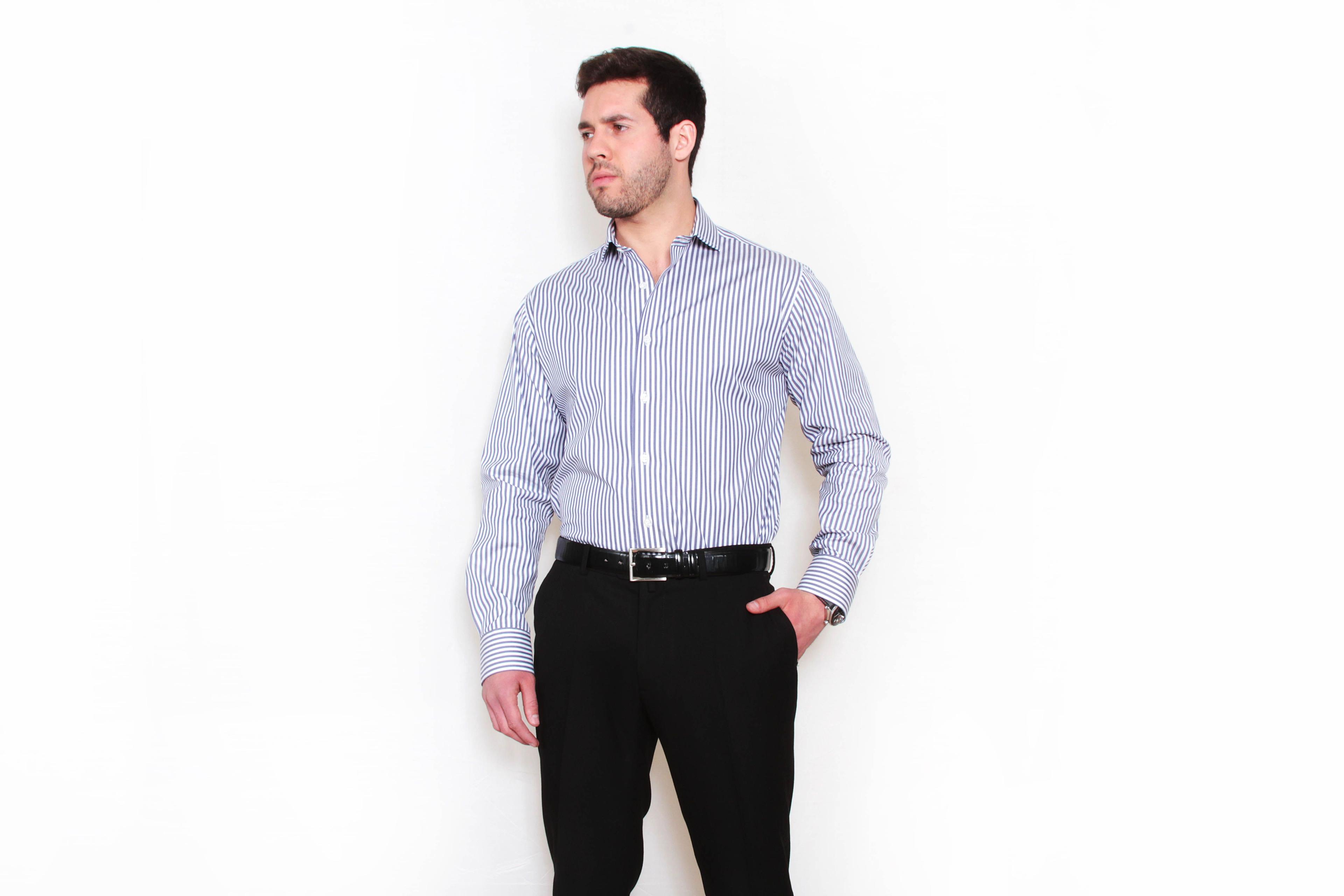 Camisa Premium Líneas Azul Petróleo-3