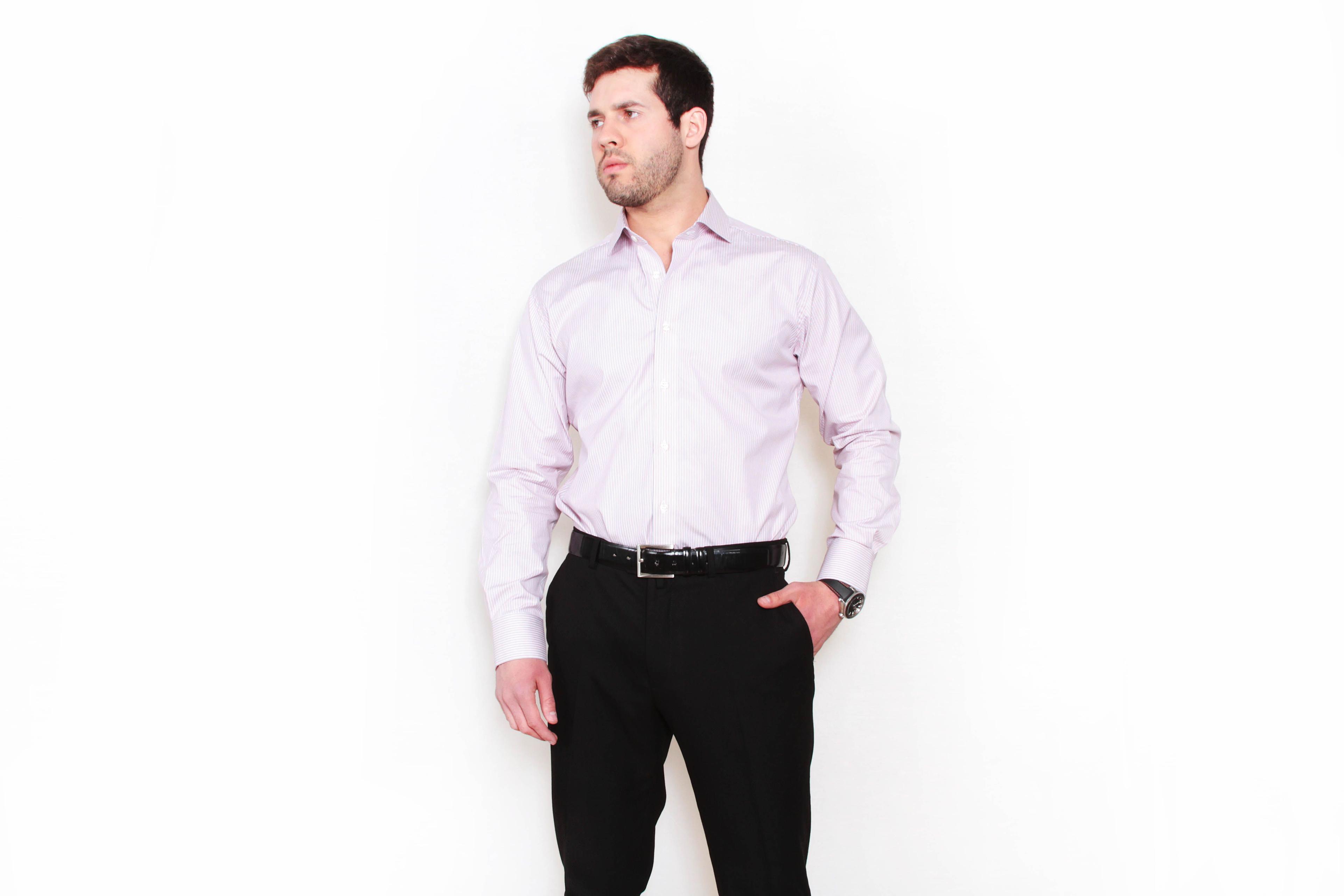 Camisa Premium Líneas Rojas y Grises-3