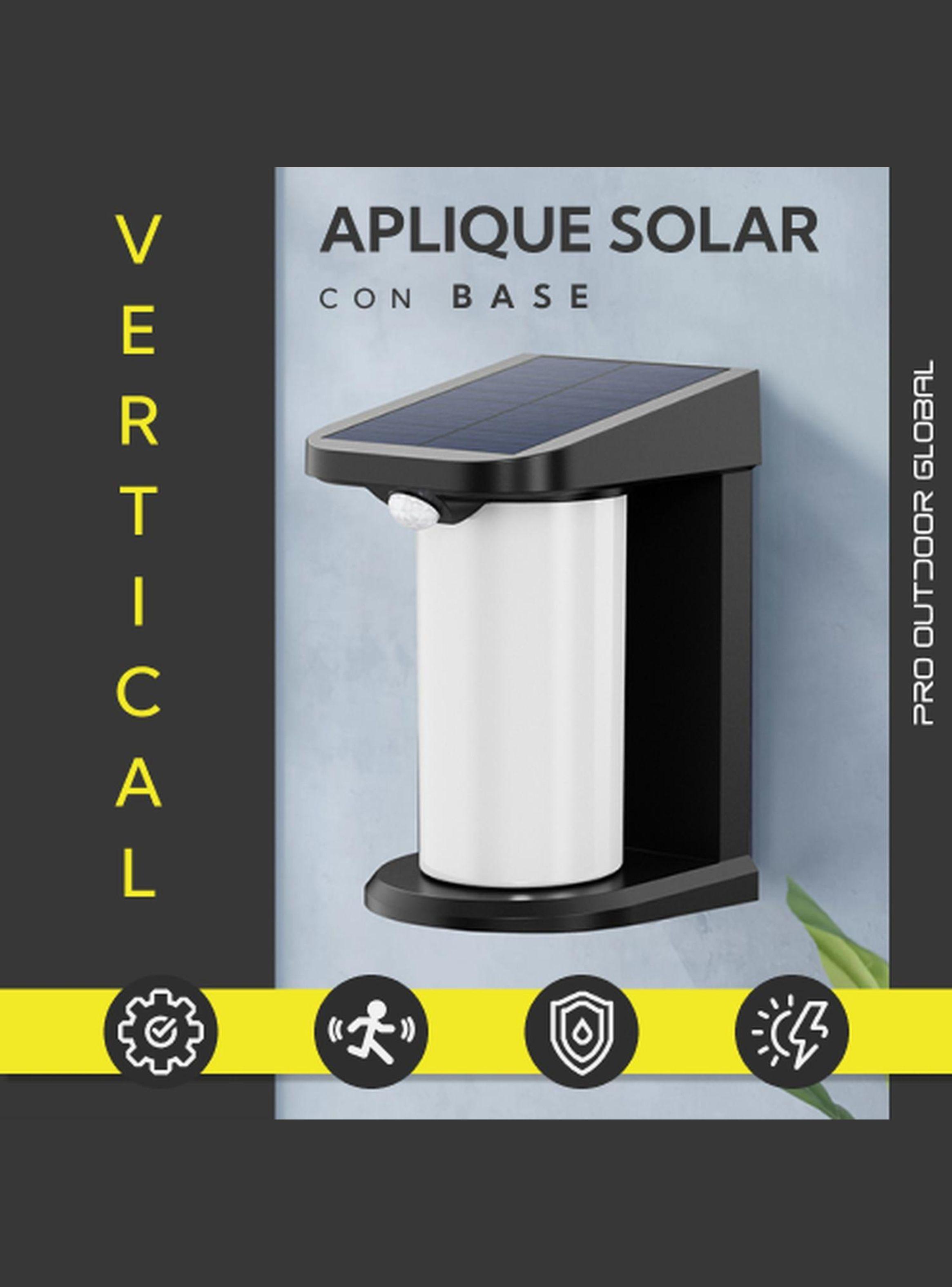 Aplique Solar Vertical Contra Agua Con Base Con Sensor Movimiento-3
