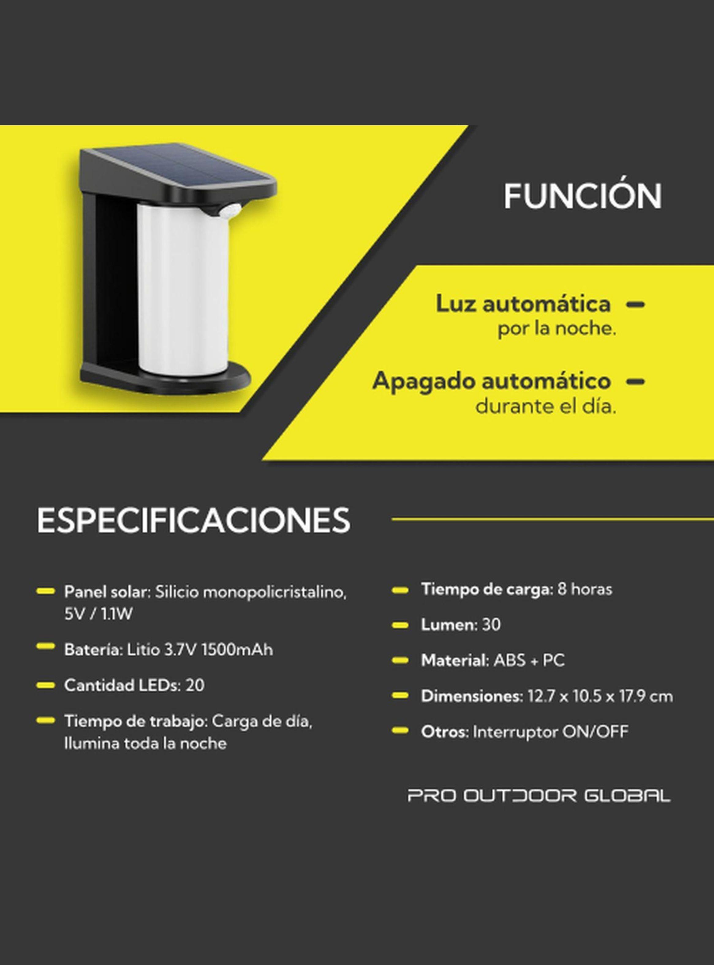 Aplique Solar Vertical Contra Agua Con Base Con Sensor Movimiento-6