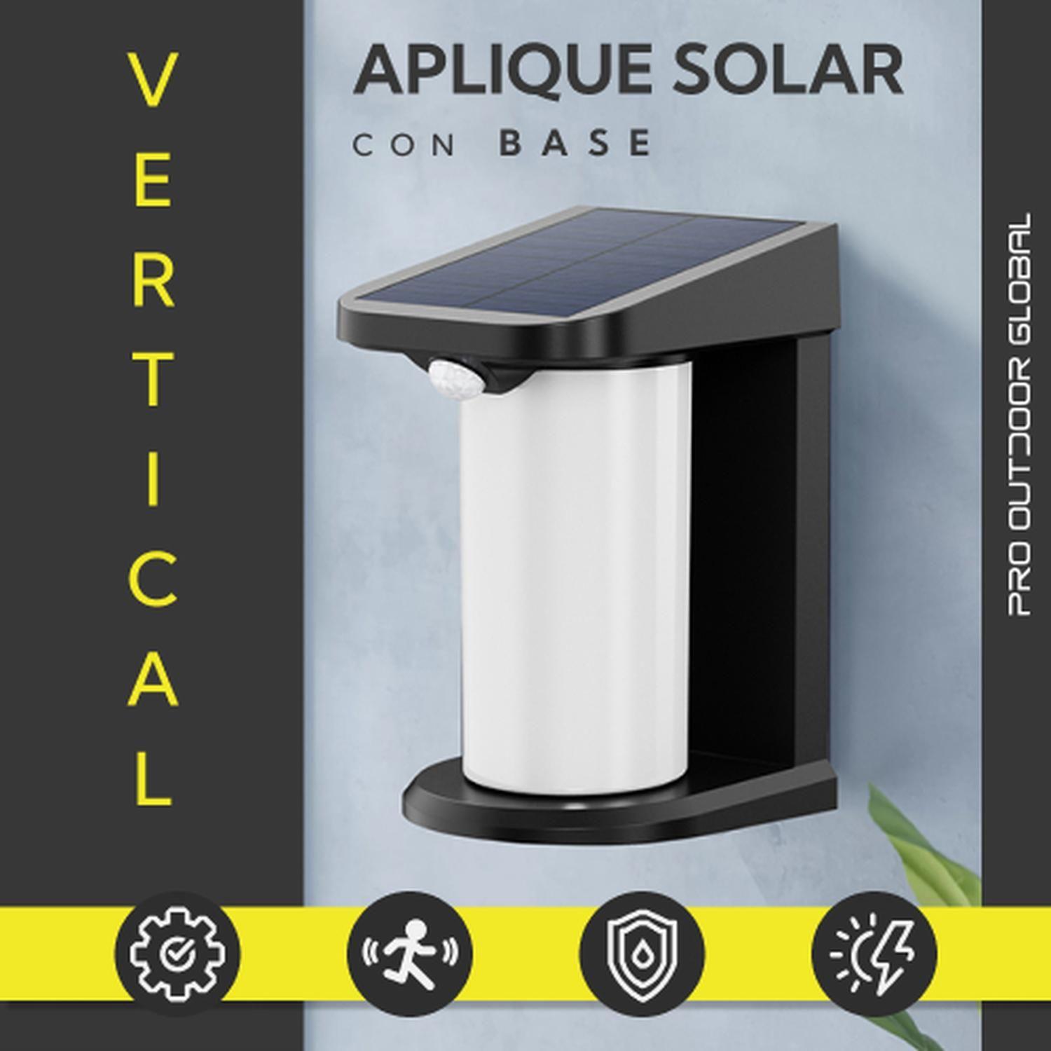 Aplique Solar Vertical Contra Agua Con Base Con Sensor Movimiento-2
