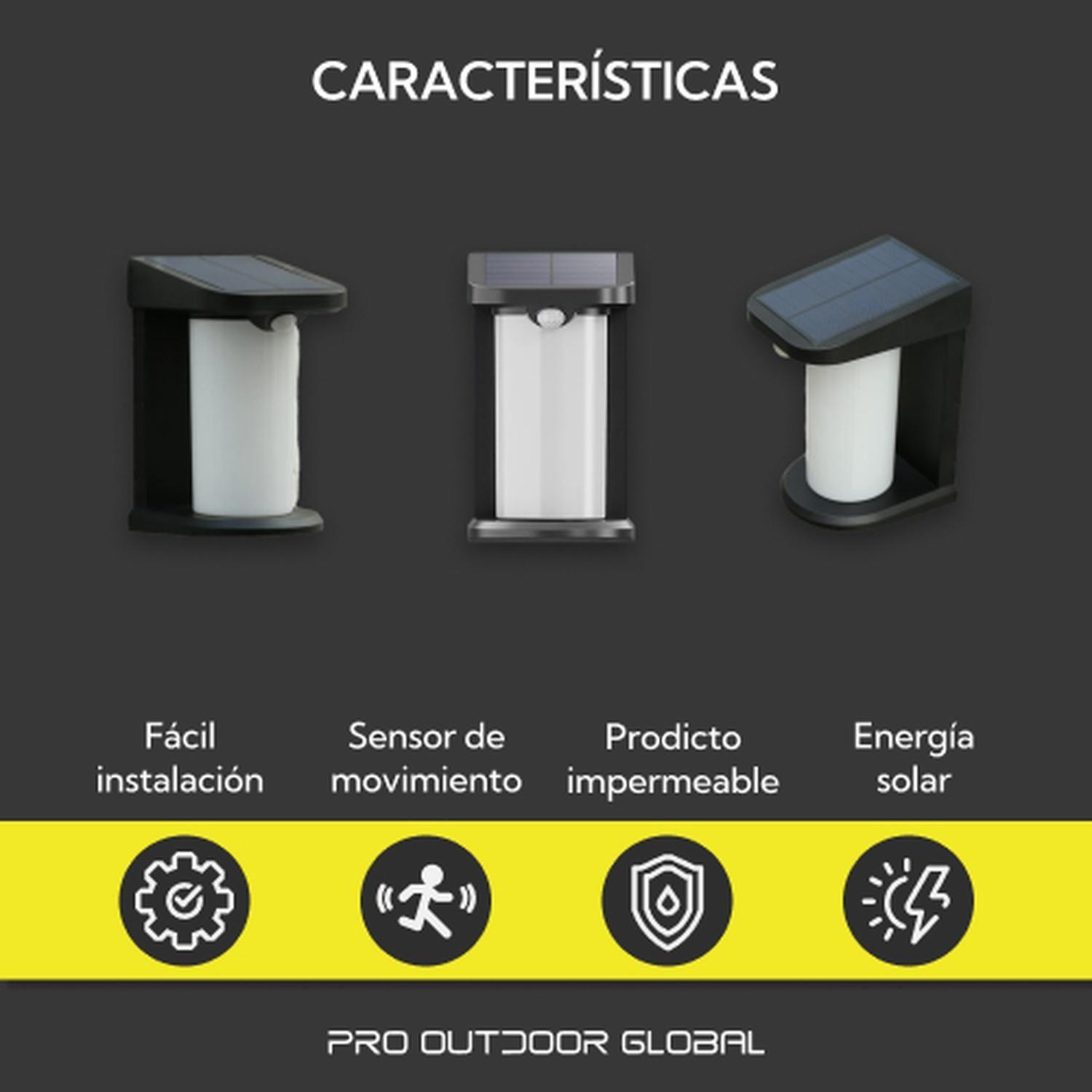 Aplique Solar Vertical Contra Agua Con Base Con Sensor Movimiento-5
