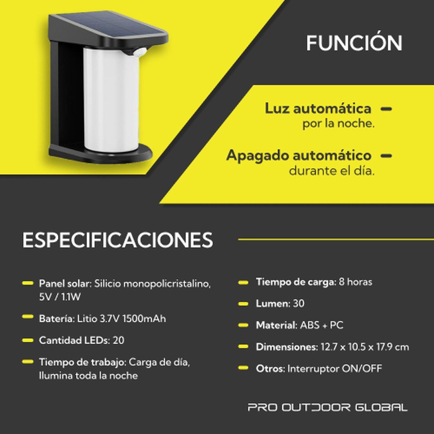 Aplique Solar Vertical Contra Agua Con Base Con Sensor Movimiento-6