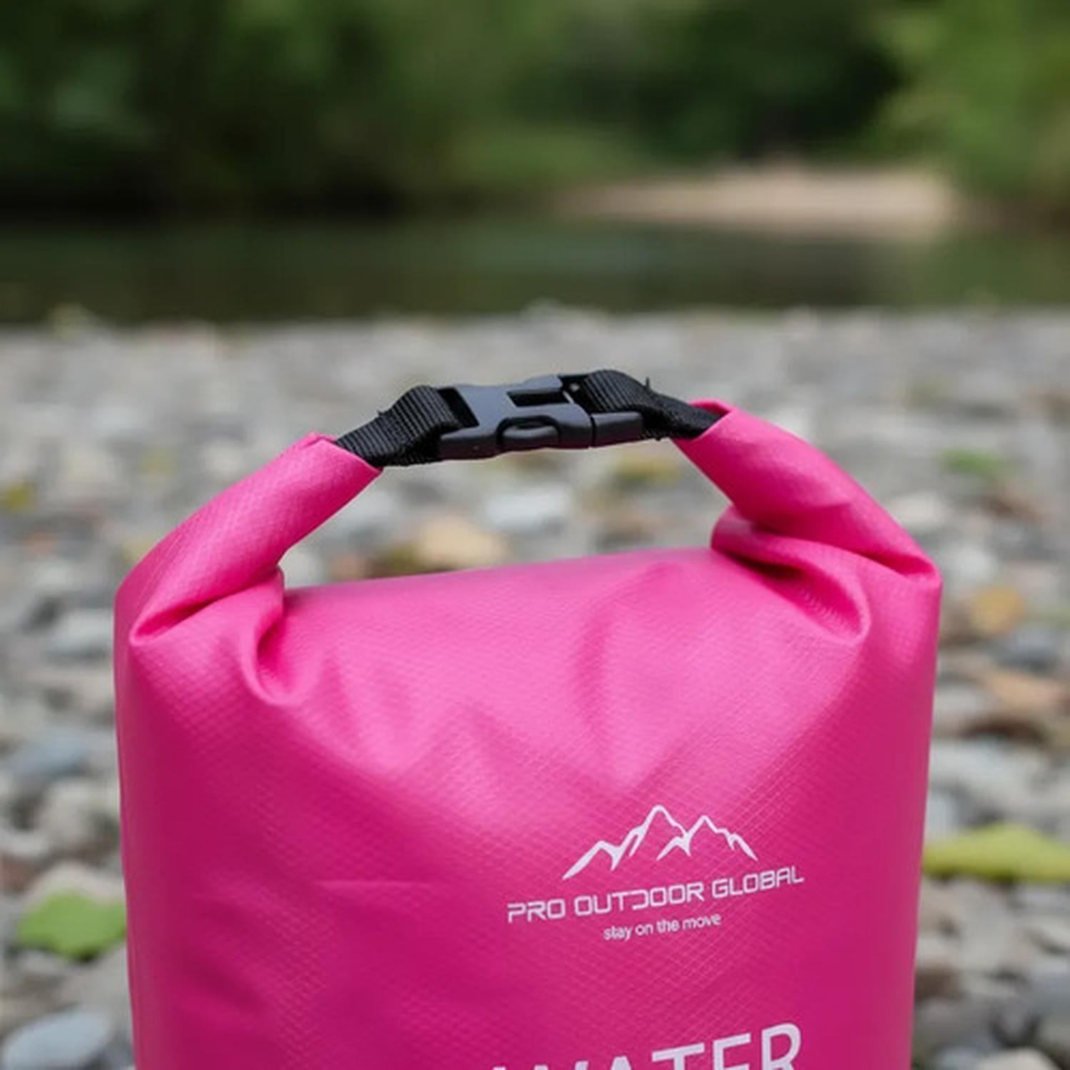 Bolsa Seca Contra Agua Impermeable Flotante Outdoor Camping Kayak 5L Rosada-3