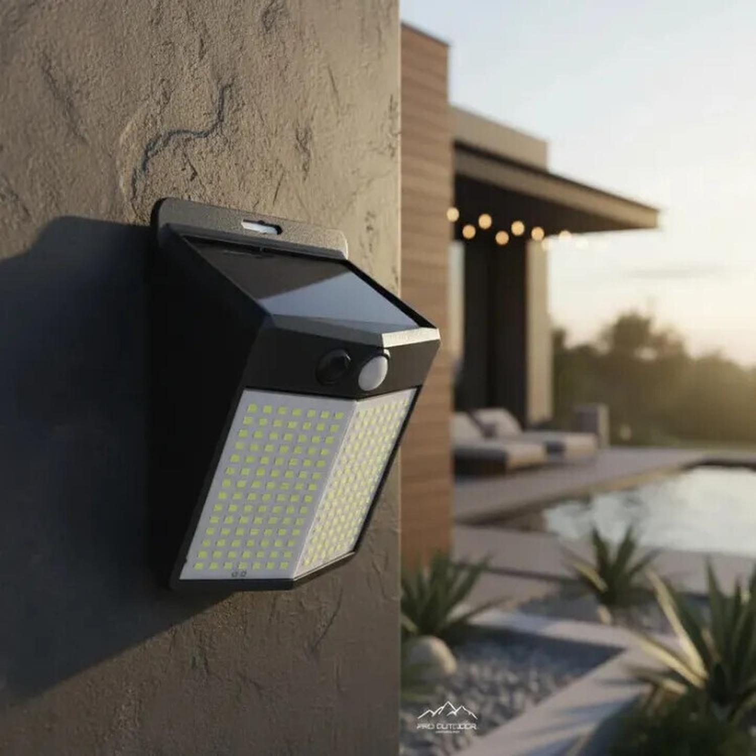 Pack 4 Aplique 196 Led Solar Contra Agua-2