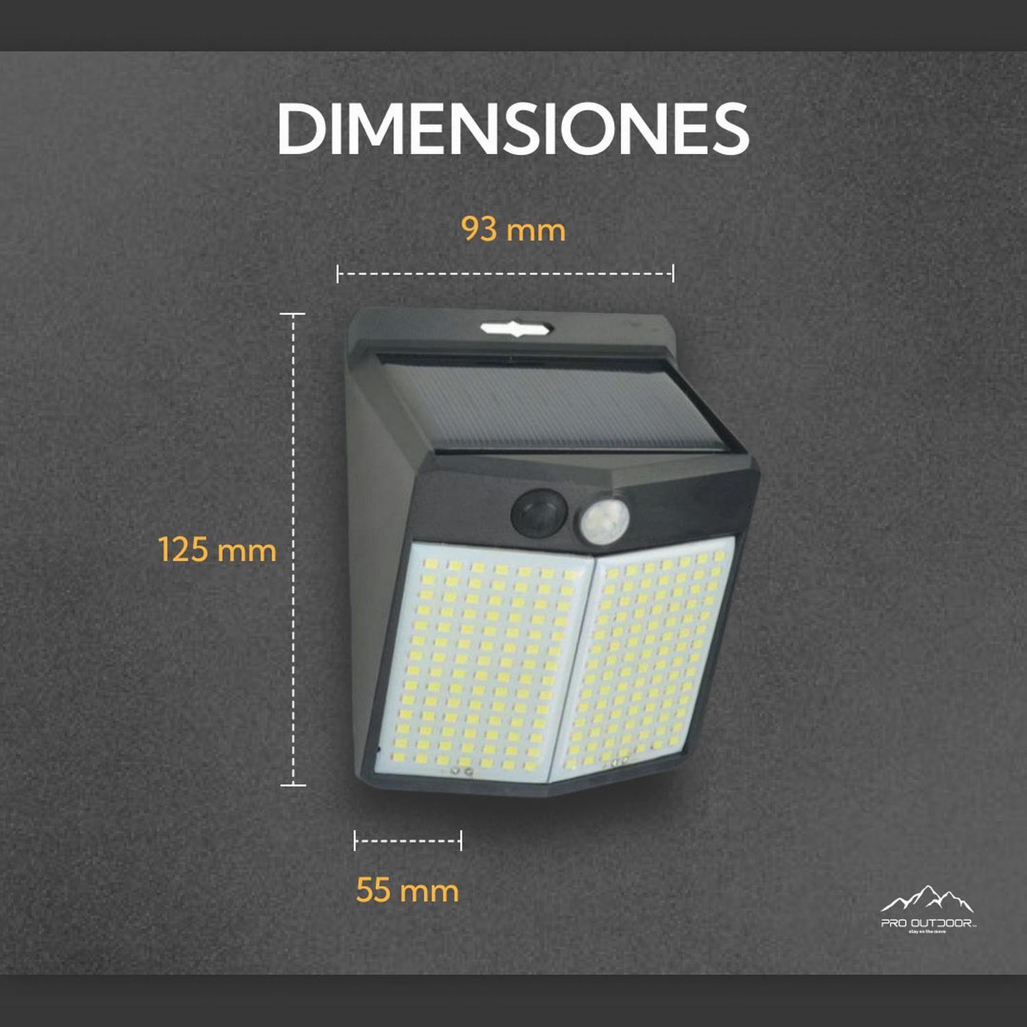 Pack 4 Aplique 196 Led Solar Contra Agua-3