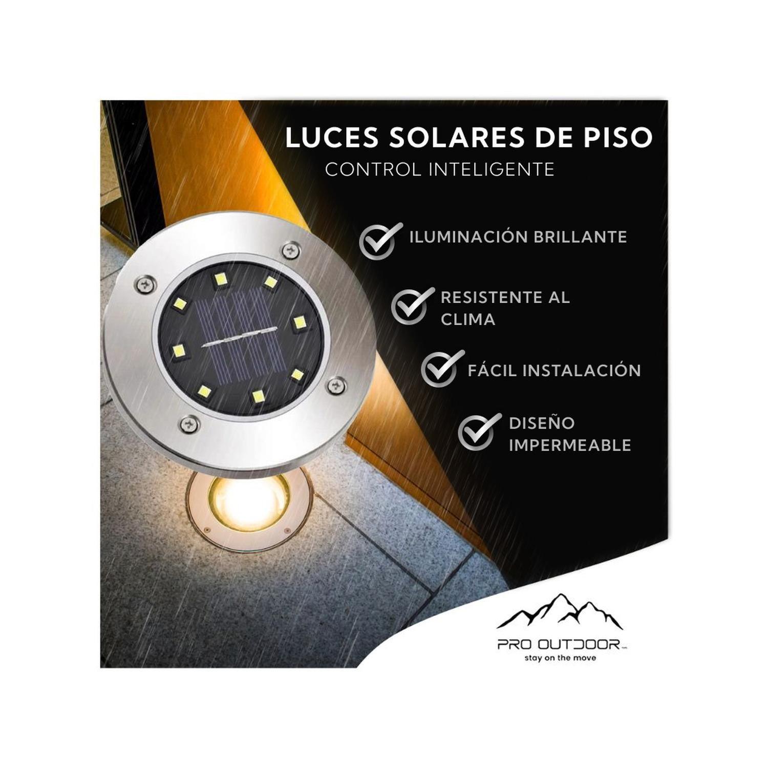 4 Luces Led Solar Para Suelo Contra Agua-2