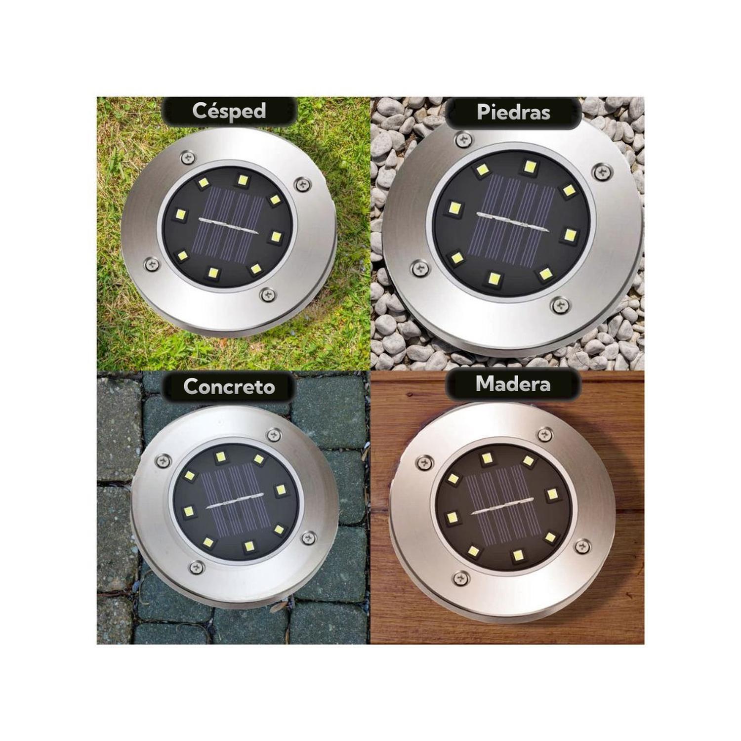 4 Luces Led Solar Para Suelo Contra Agua-3