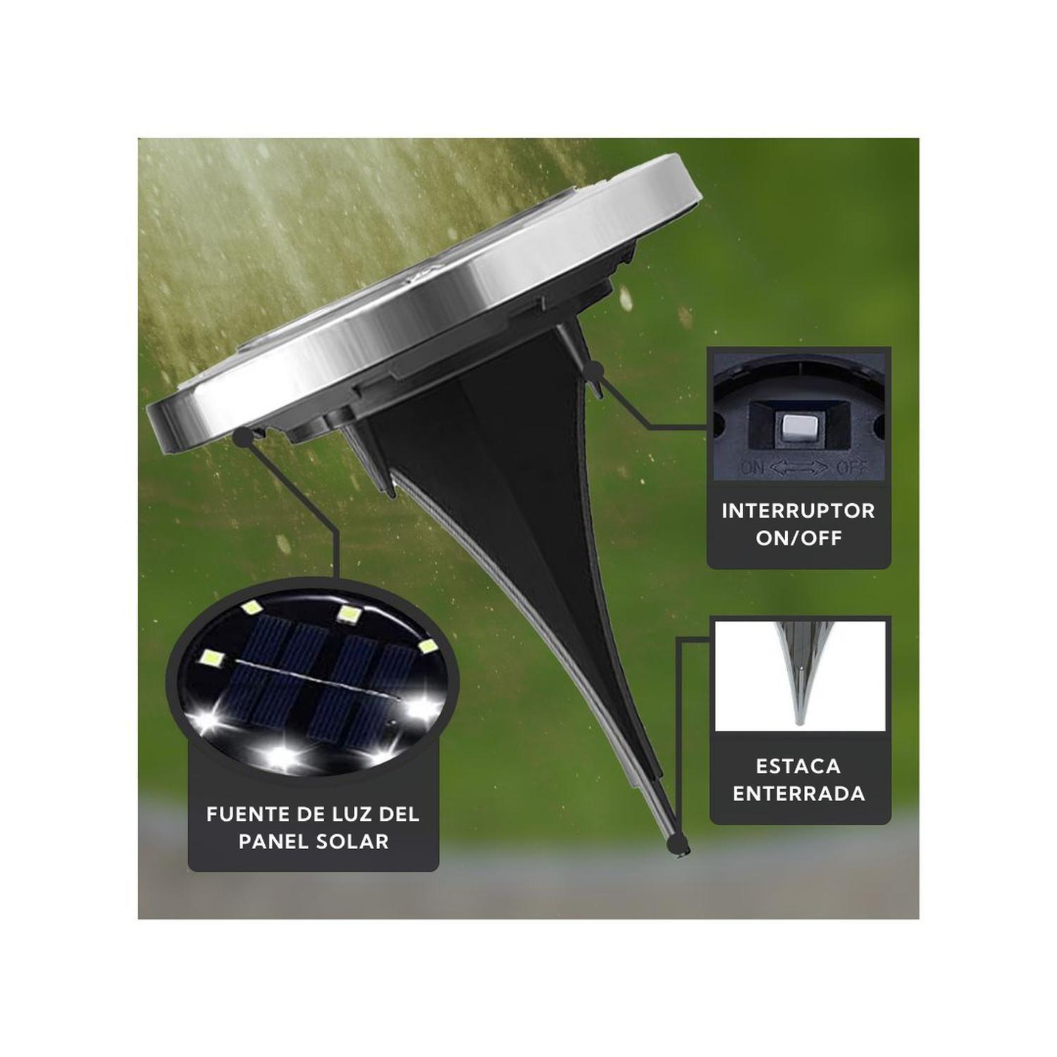 4 Luces Led Solar Para Suelo Contra Agua-5