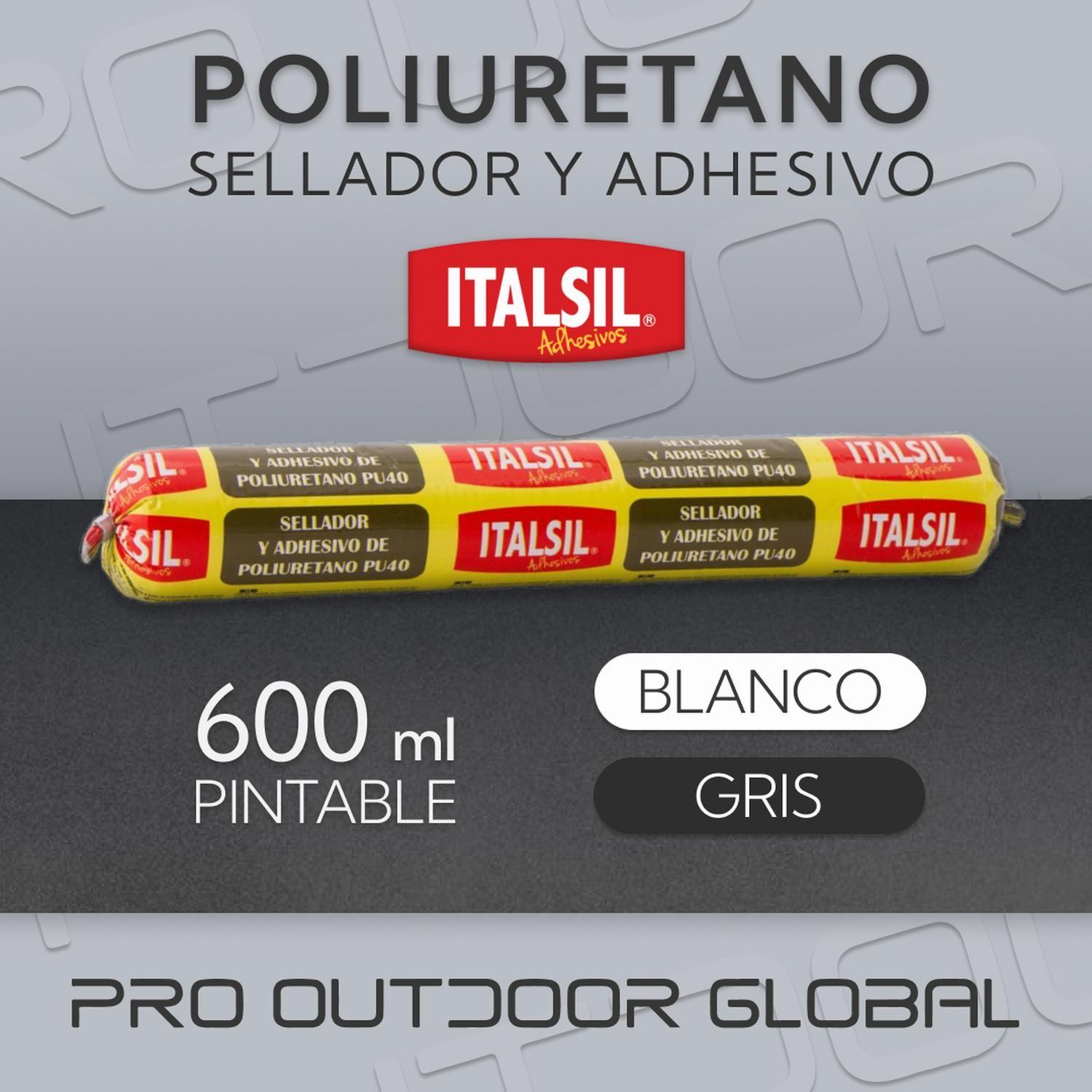 Sellador y Adhesivo Poliuretano PU 40 600 ML Pintable Gris-1