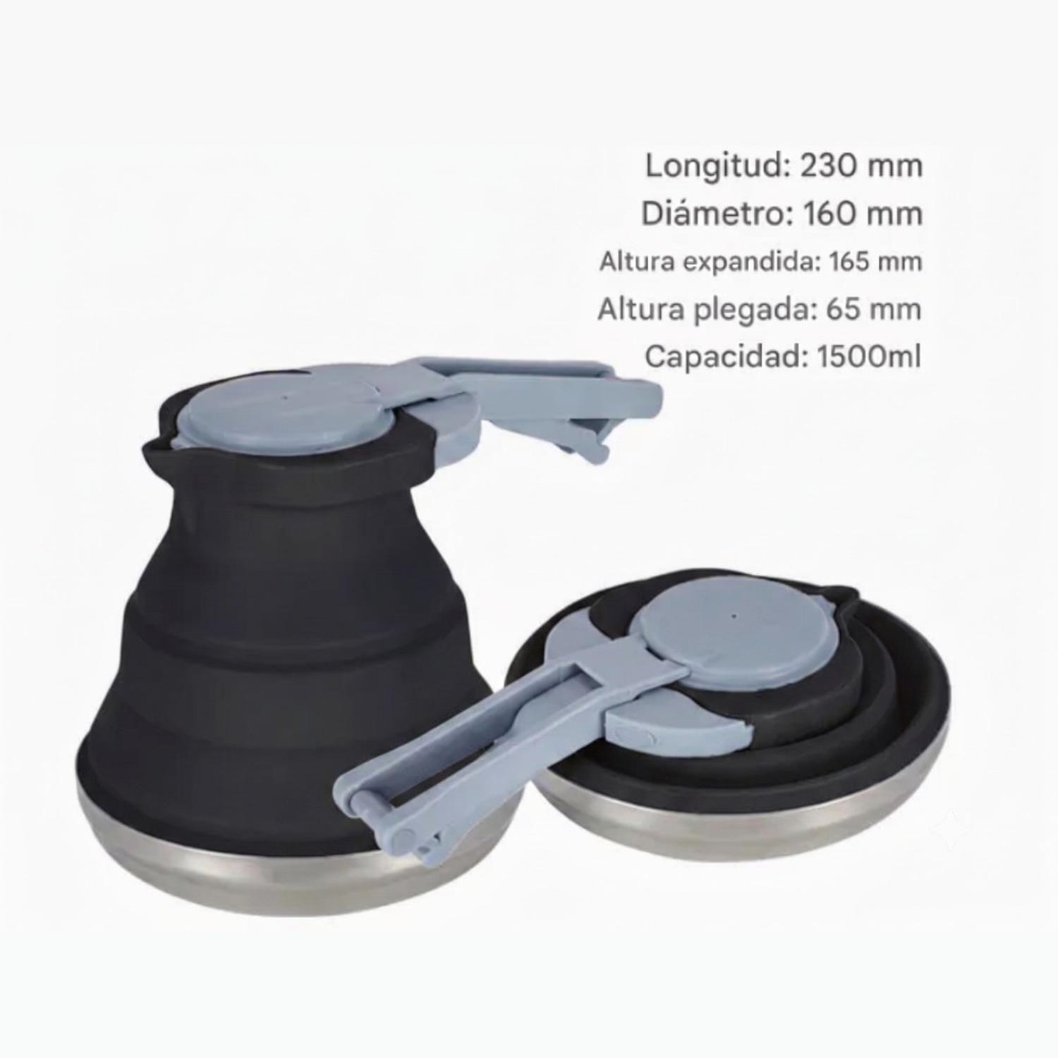 Tetera Plegable Camping Outdoor Uso Diario Negra-4