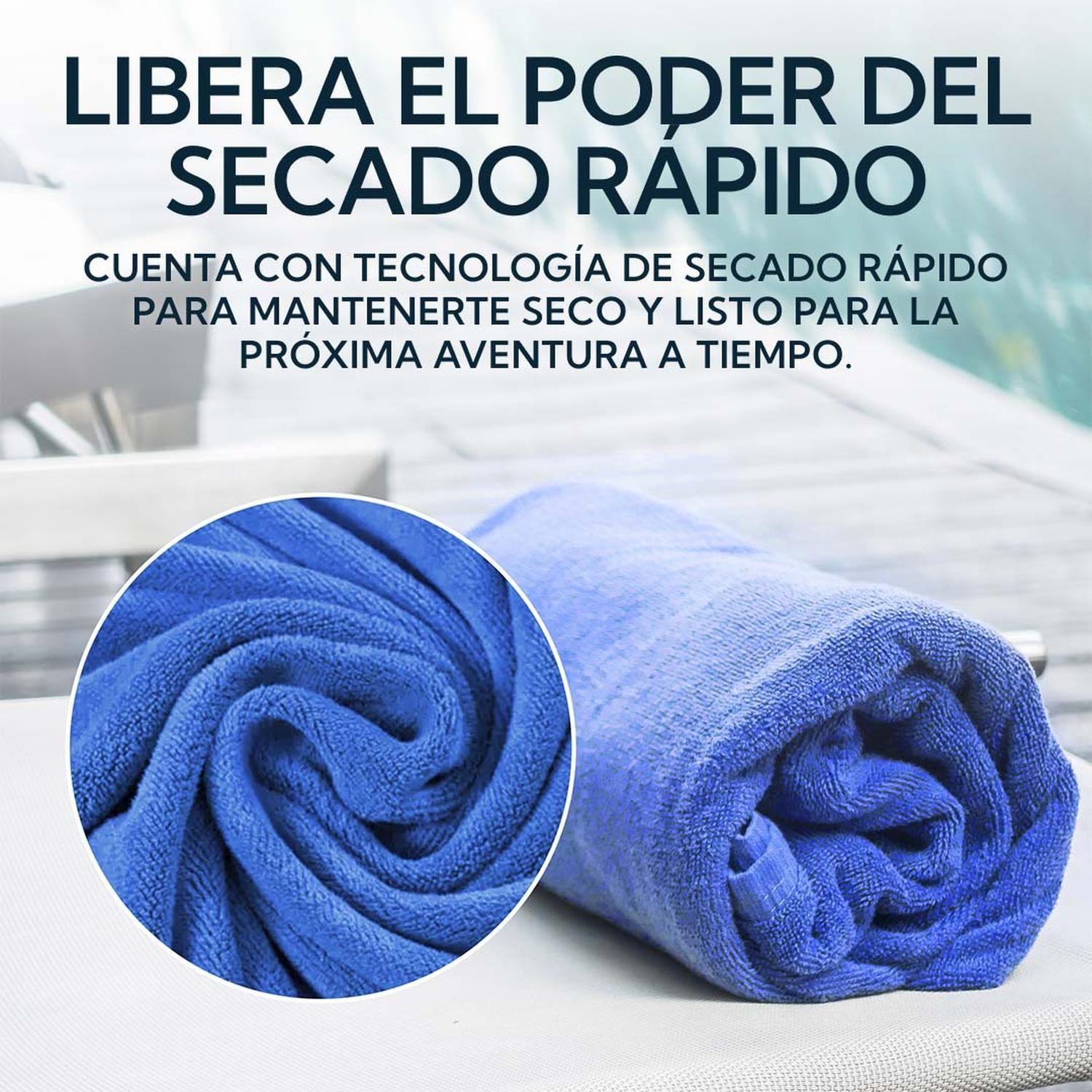 Toalla Extra Grande Microfibra Terry Azul 2 Unidades-2