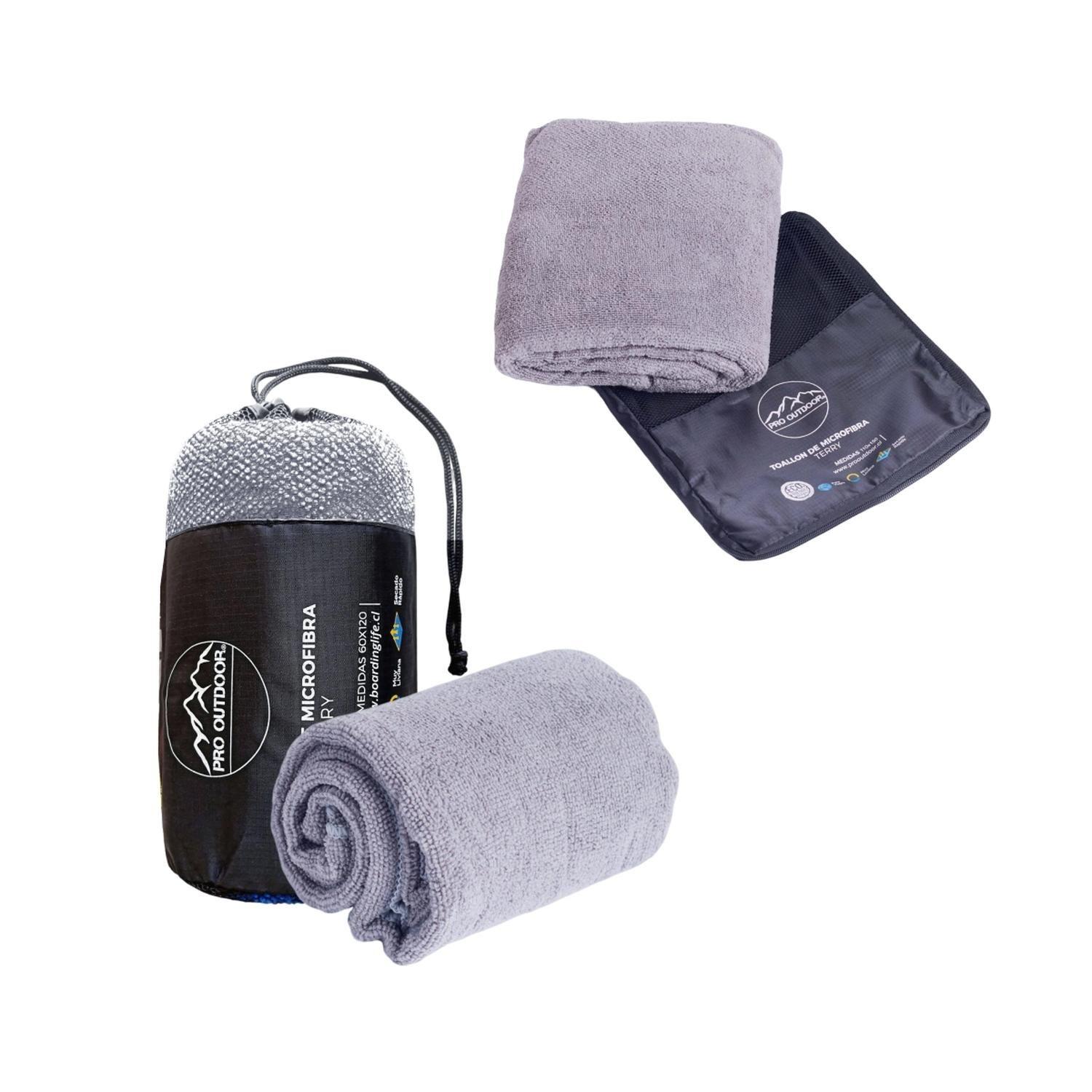 Pack Toallon y Toalla Microfibra Terry Gris-0