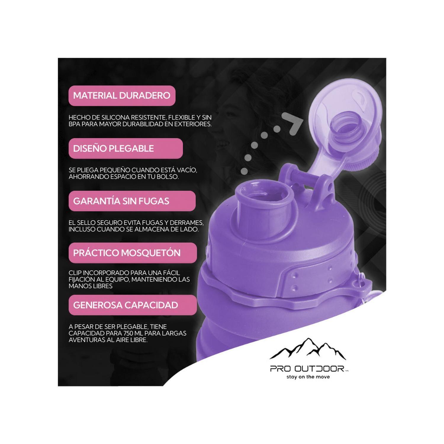 Botella Plegable Morada 500 Ml Pro Outdoor-7