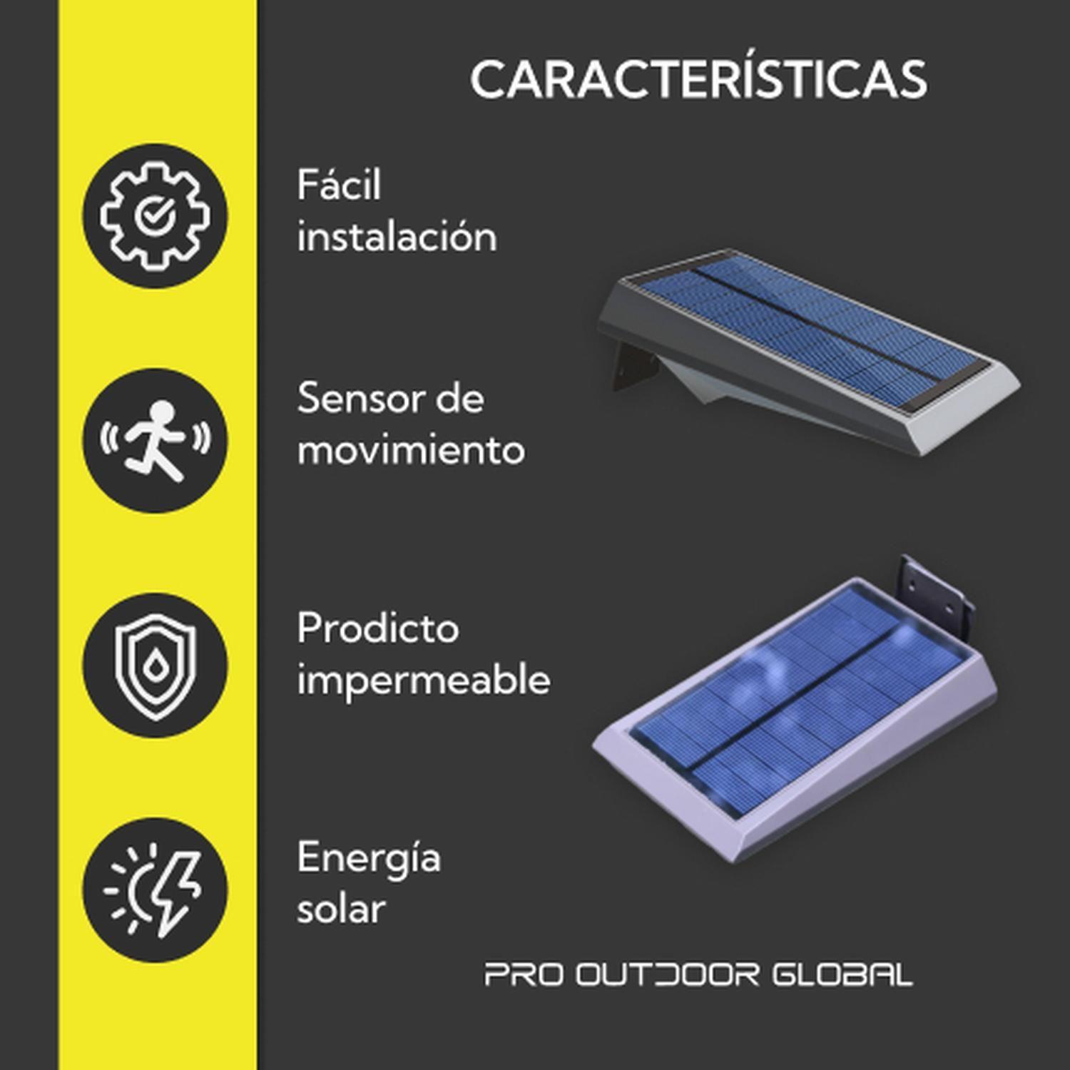 Aplique Solar Contra Agua Ultra Plano Con Sensor De Movimiento-4
