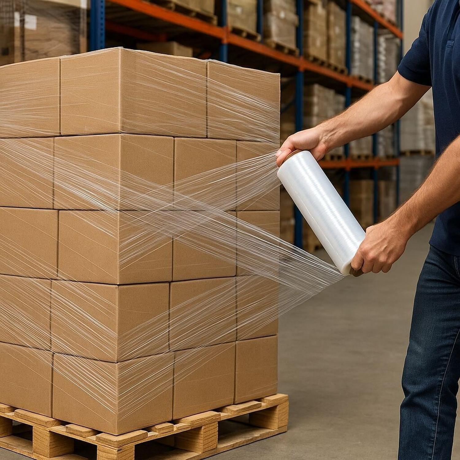 Rollo de Film Embalaje Transparente Plástico Stretch Paletizador Alusa-6