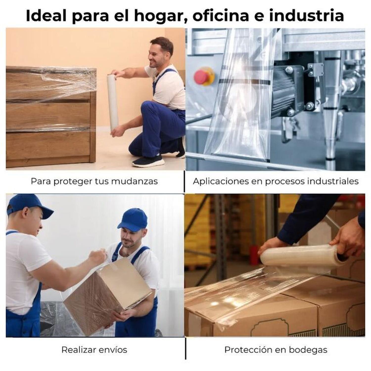 Rollo de Film Embalaje Transparente Plástico Stretch Paletizador Alusa-9