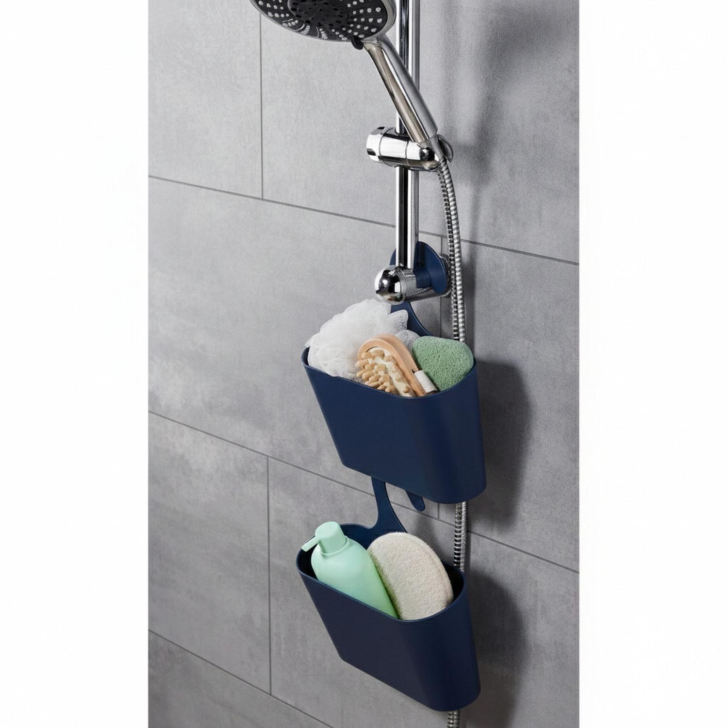 Canasto Plástico Baño Azul-5