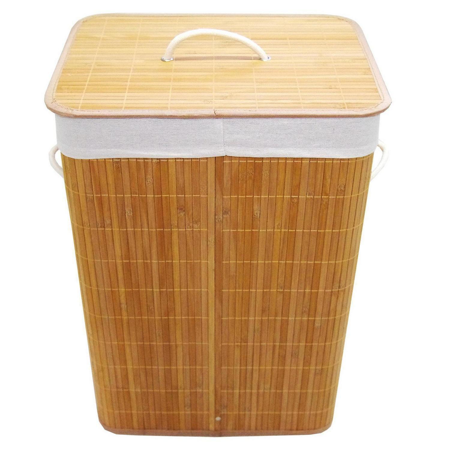 Canasto para ropa bambú-2