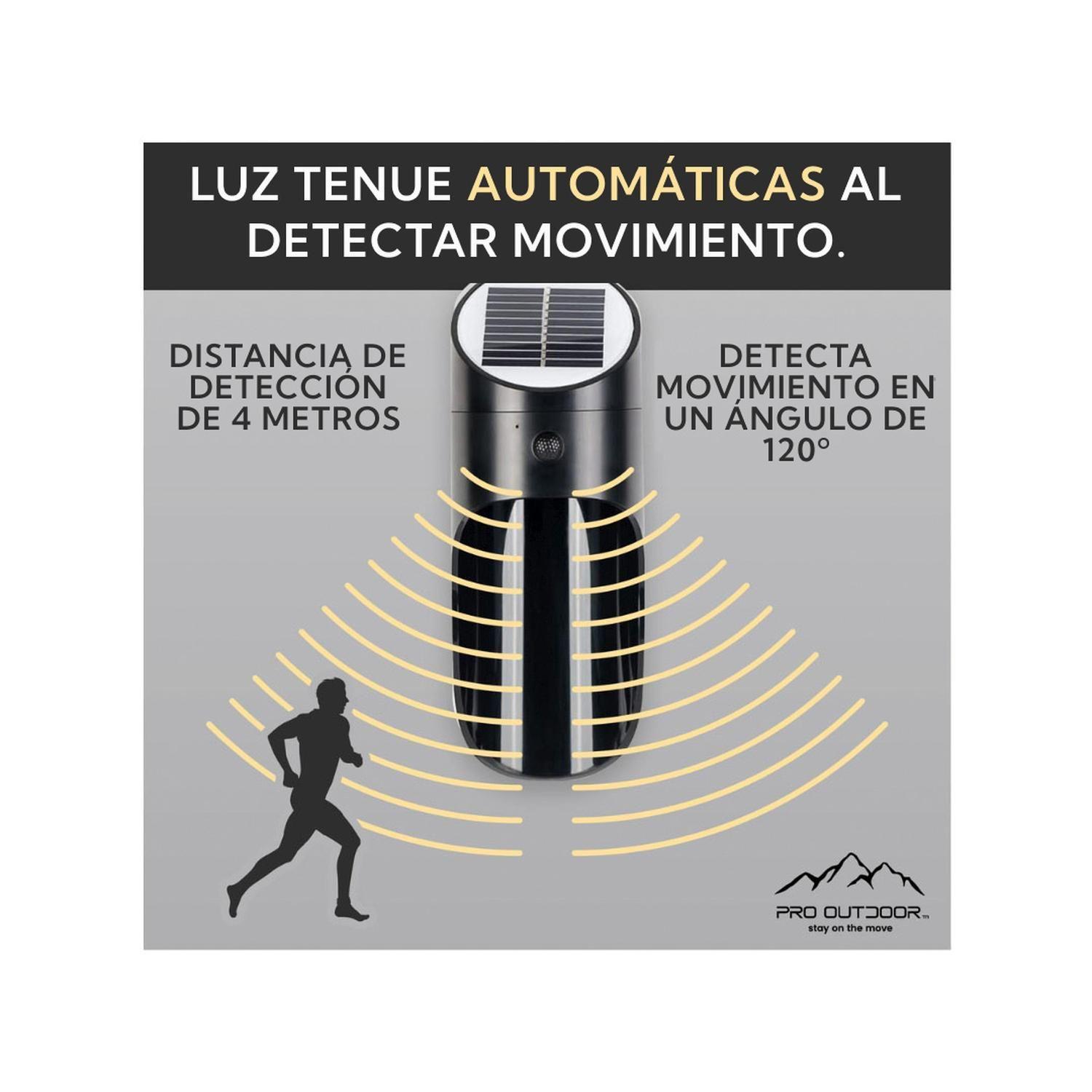 Pack 4 Aplique Led Solar Para Exterior Negro-2