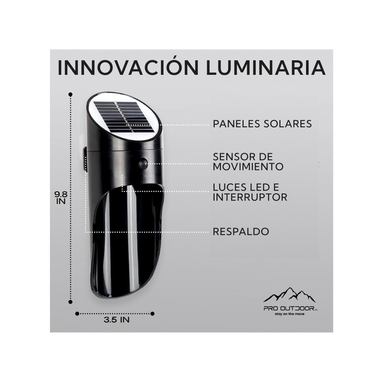 Pack 4 Aplique Led Solar Para Exterior Negro-3