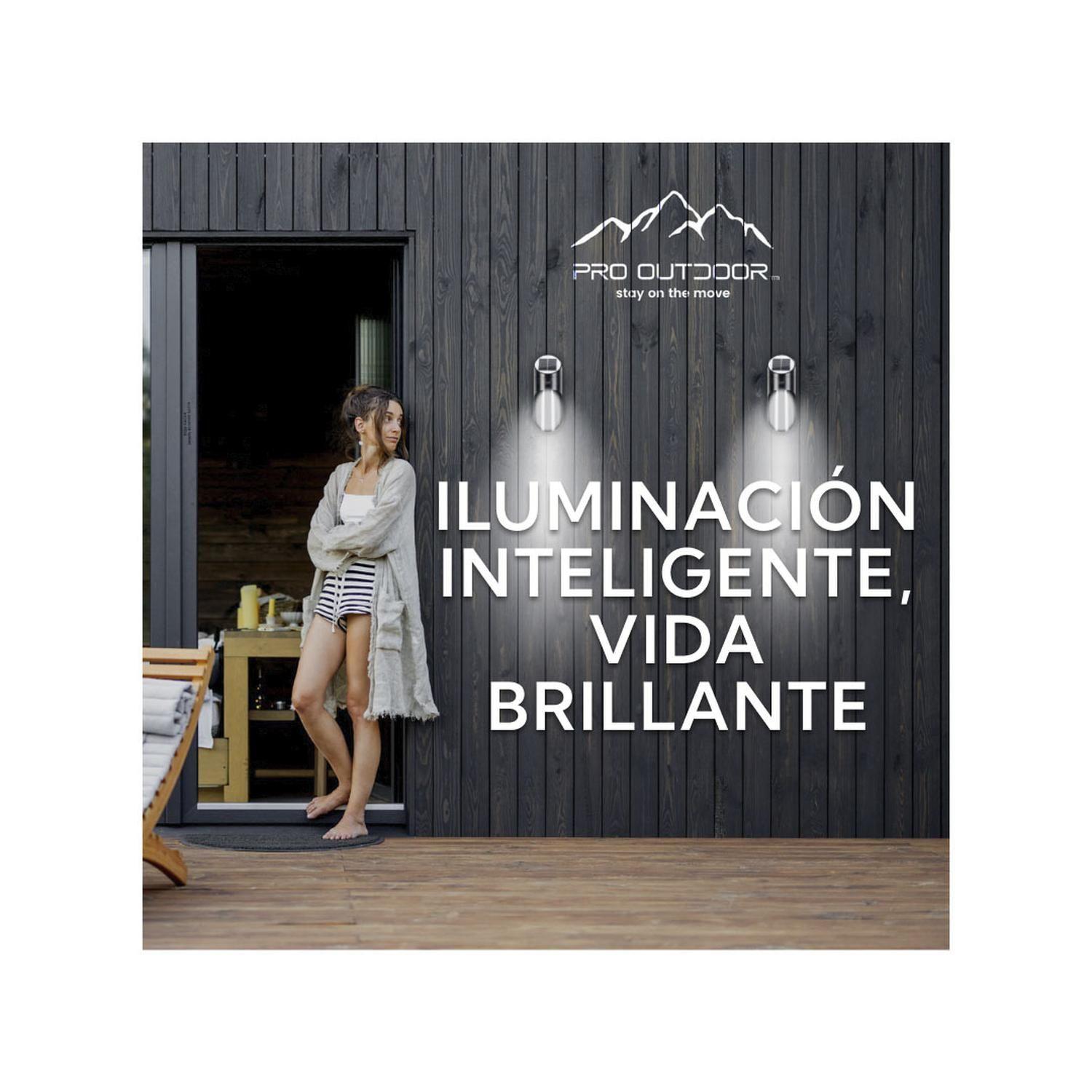 Pack 4 Aplique Led Solar Para Exterior Negro-4